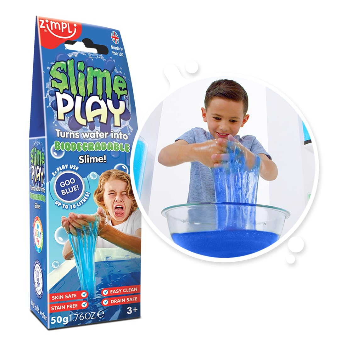 ZIMPLI Slime Play Blue – DIY-Schleim-Set für Kinder, wiederverwendbares sensorisches Aktivitätsspielzeug