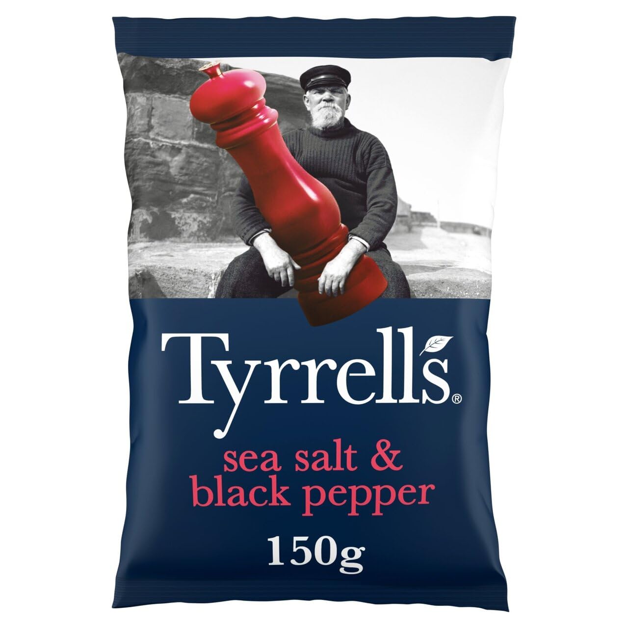 Tyrrells Handgekochte Chips mit Meersalz und schwarzem Pfeffer, 150-g-Beutel