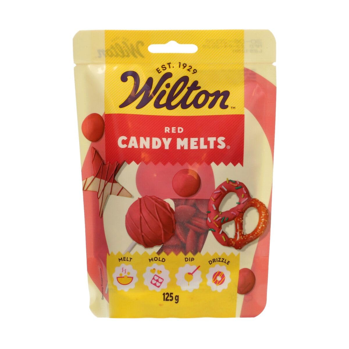 Wilton Candy Melts Rot – Schmelzbonbons mit süßem, cremigem Geschmack zum Formen, Eintauchen und Beträufeln