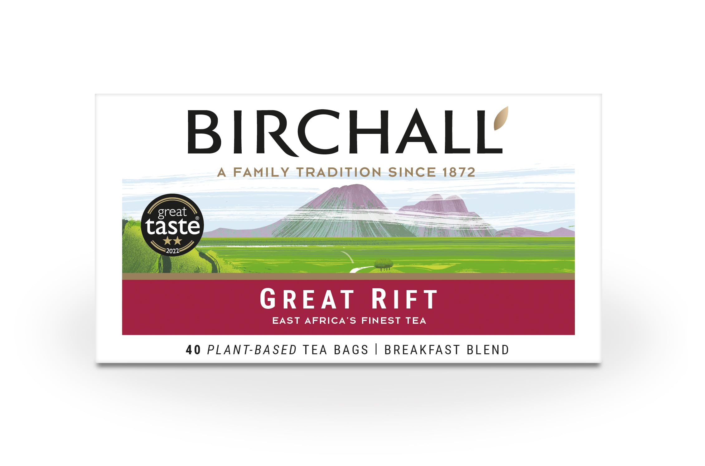 Birchall - Great Rift Breakfast Blend Teebeutel, Englischer Frühstückstee, 40 einzeln verpackte Beutel