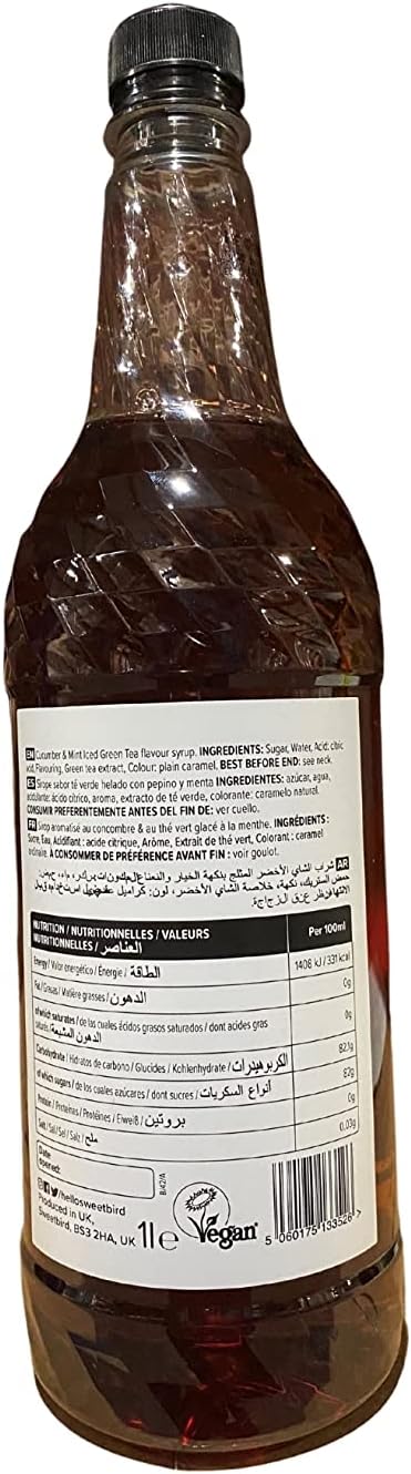 Sweetbird Gurke & Minze Eisteesirup aus grünem Tee (1 Liter)