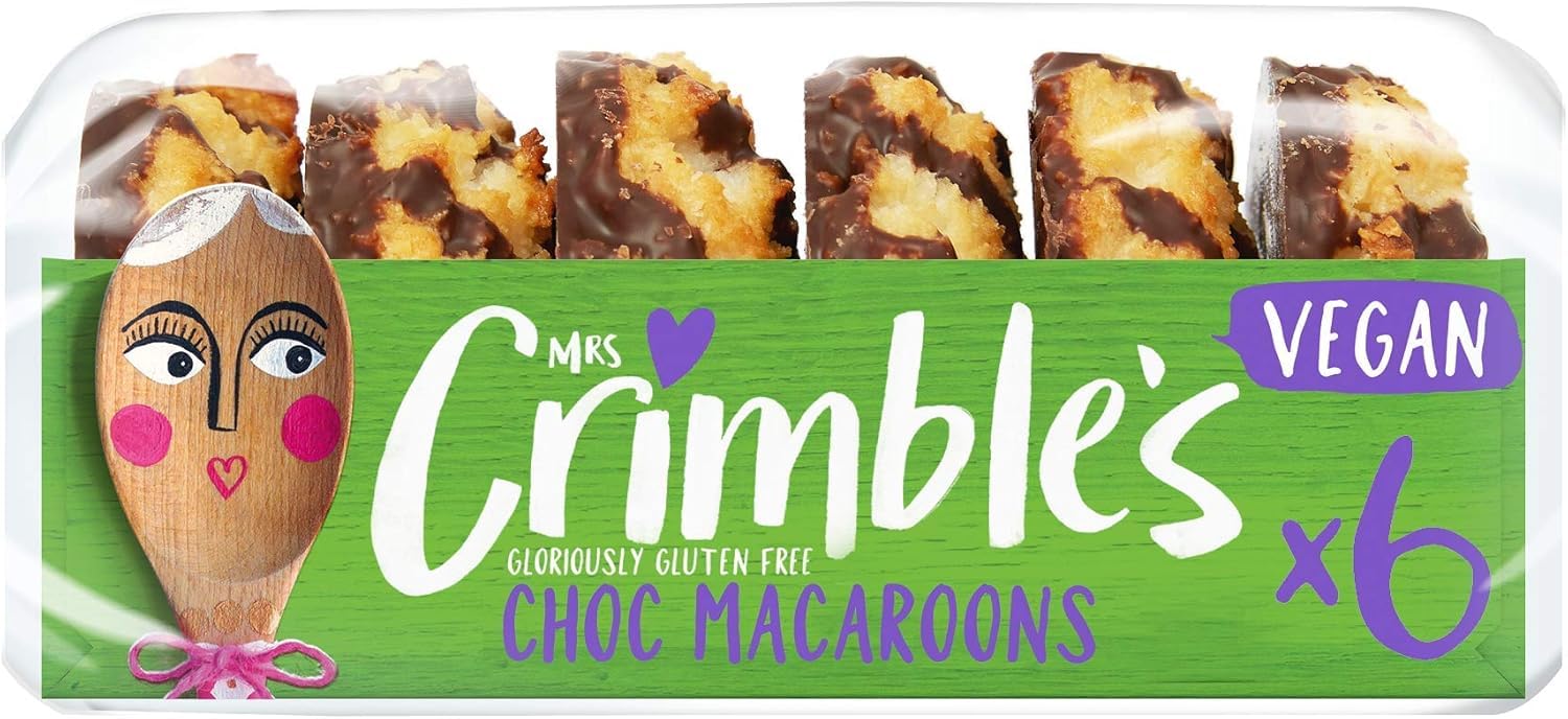 Mrs Crimble's glutenfreie, vegane Kokosmakronen mit Schokoladenüberzug – 190 g
