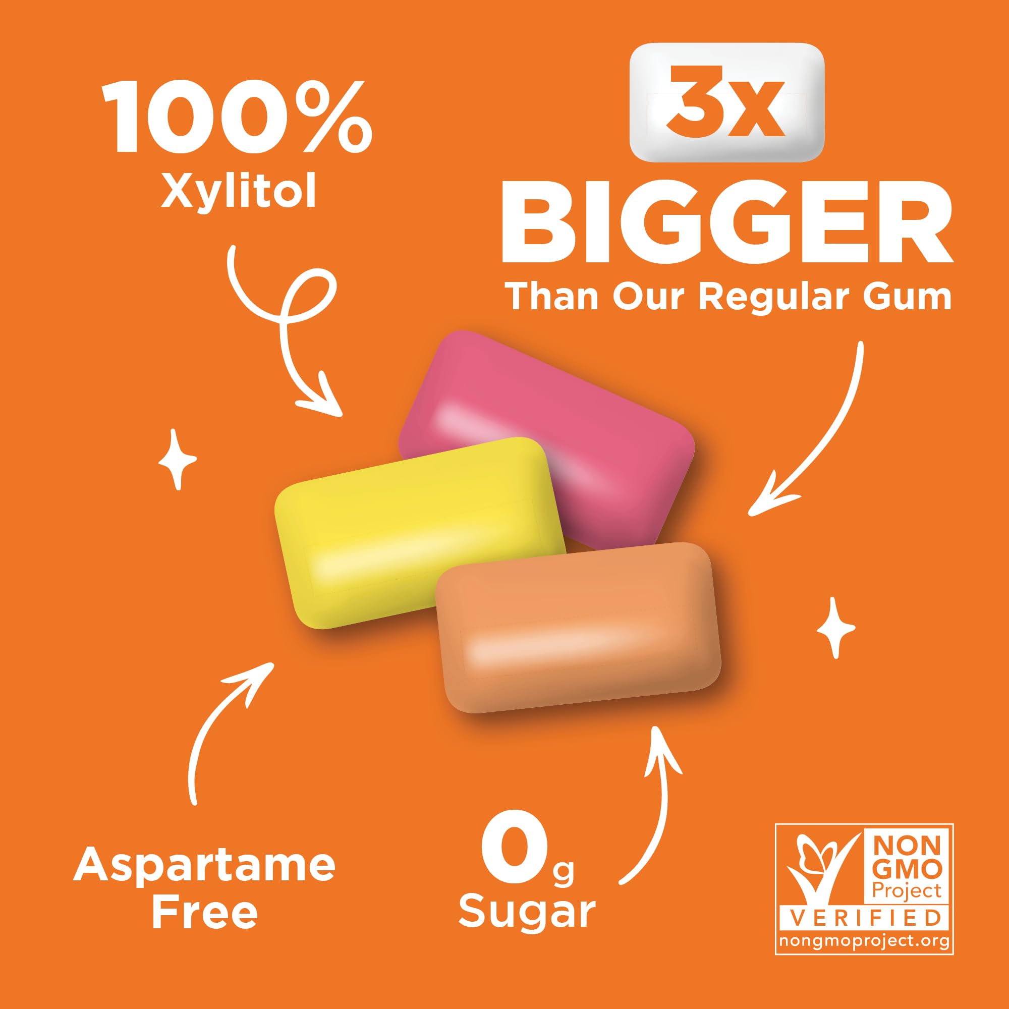 PUR Jumbo Gum – Kaugummi (Aspartamfrei, Zuckerfrei, mit Xylitol gesüßt)