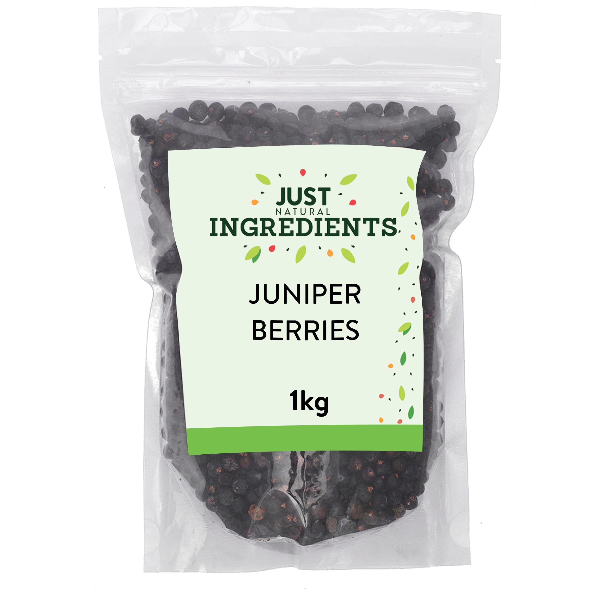 JustIngredients Bio-Wacholderbeeren 1 kg – Getrocknetes Gewürz zum Kochen, Gin-Herstellung und Einlegen