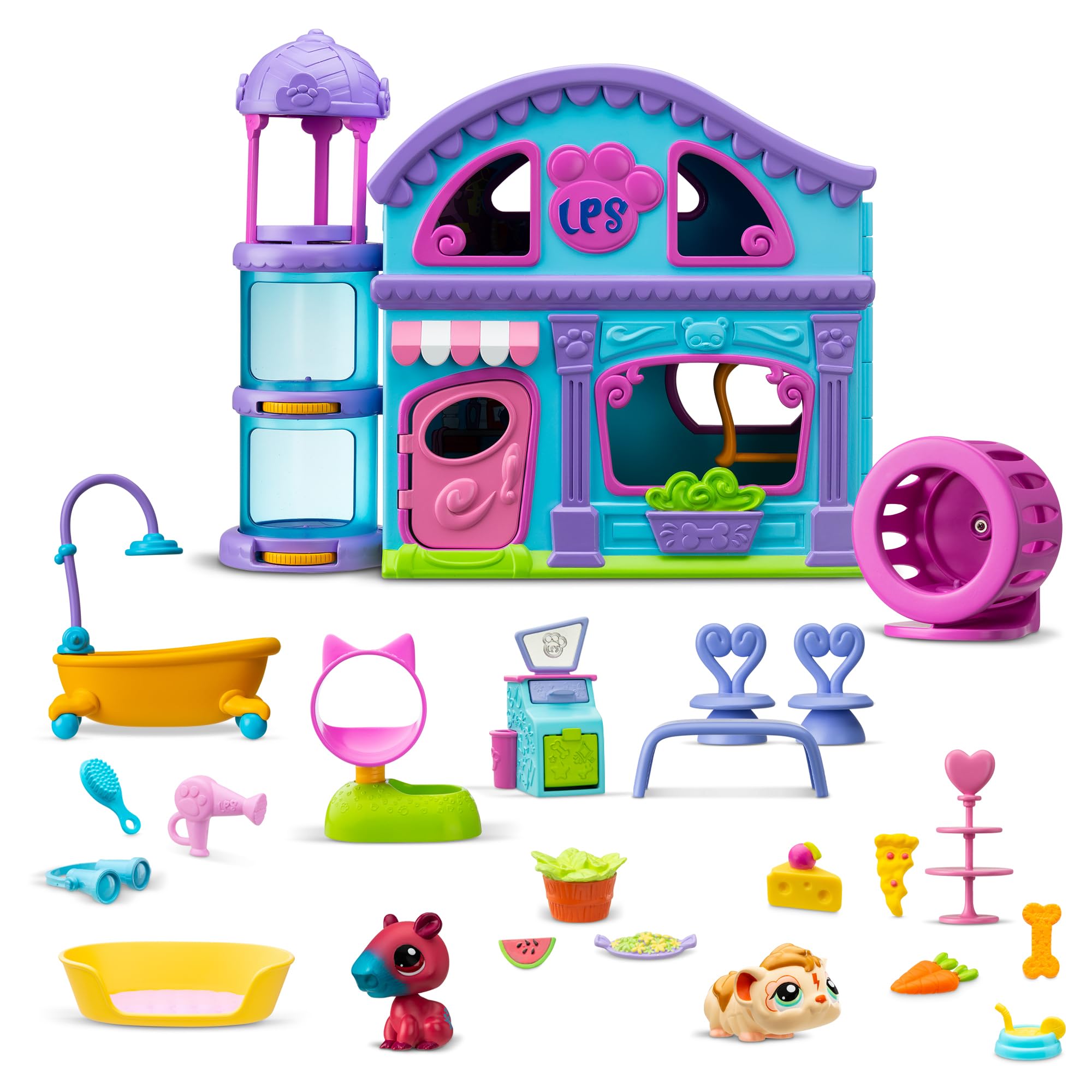 Littlest Pet Shop Series 2 Pet Shop Playset - With 2 Mini Pets & 20 Accessories