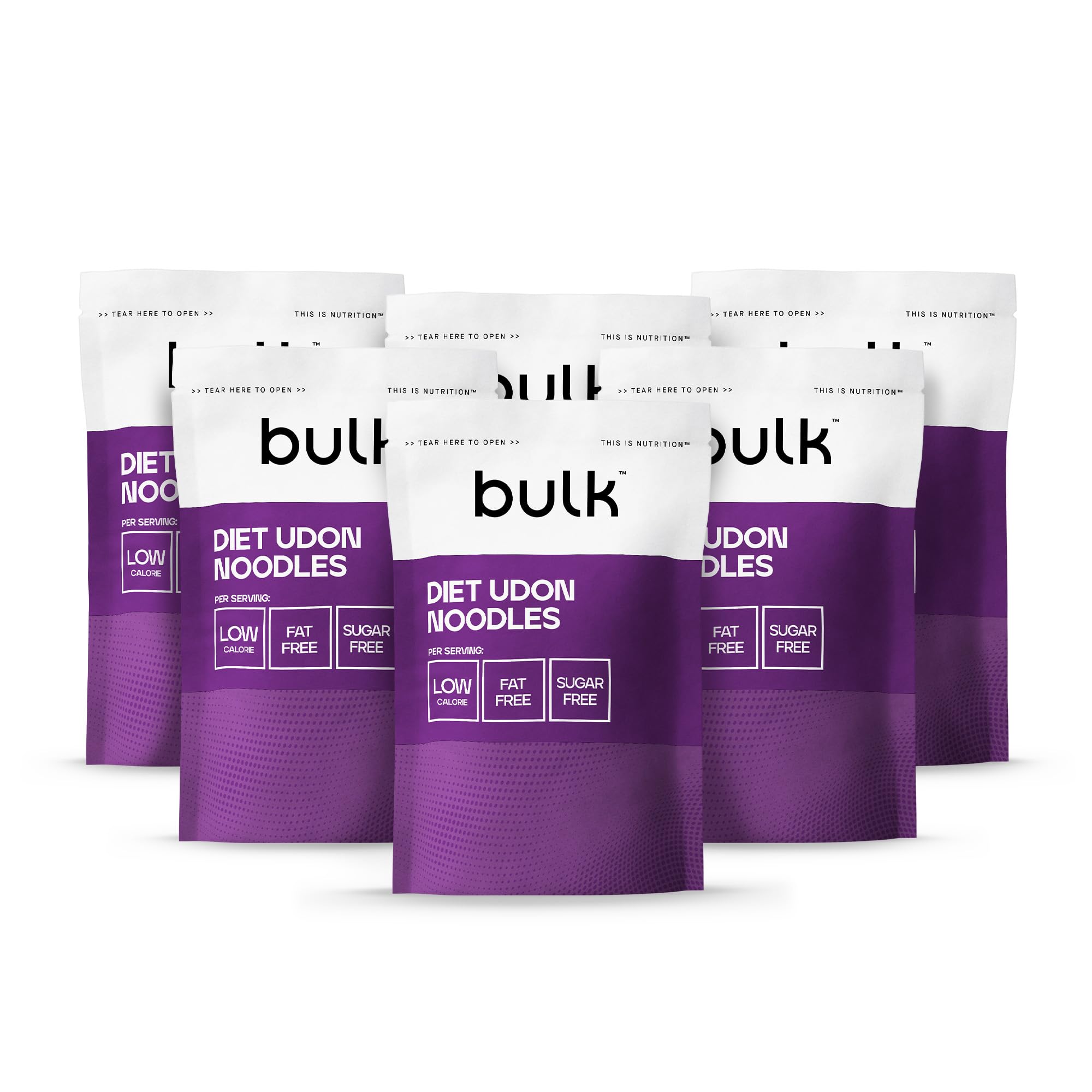 Bulk Diet Udon Noodles - Konjac Noodles, 200g 6er Pack, Kalorienarm, Glutenfrei, Ballaststoffreich