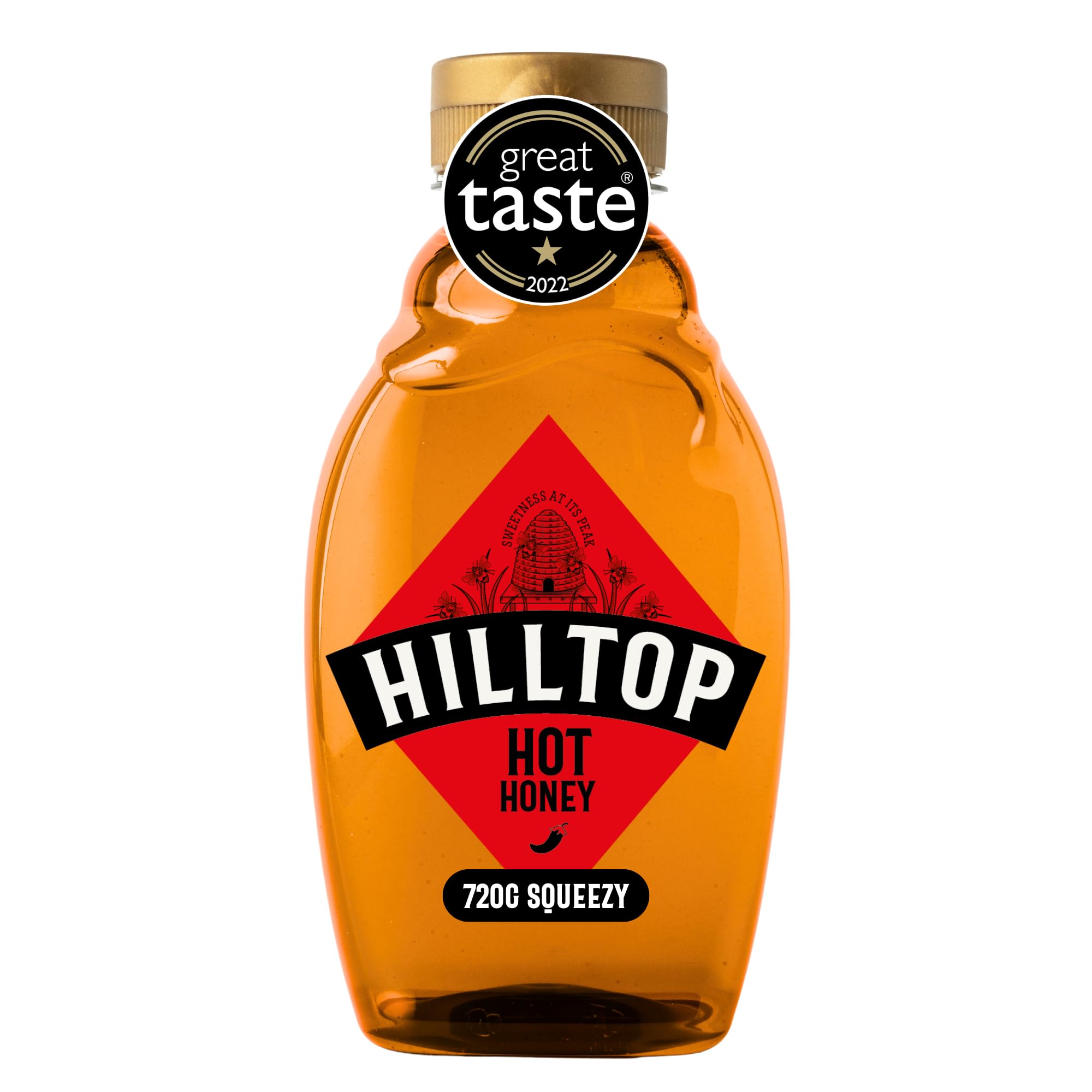 Hilltop Infusion Hot Honey, 720 g Quetschflasche – Natürlicher Honig mit würzigem Chili
