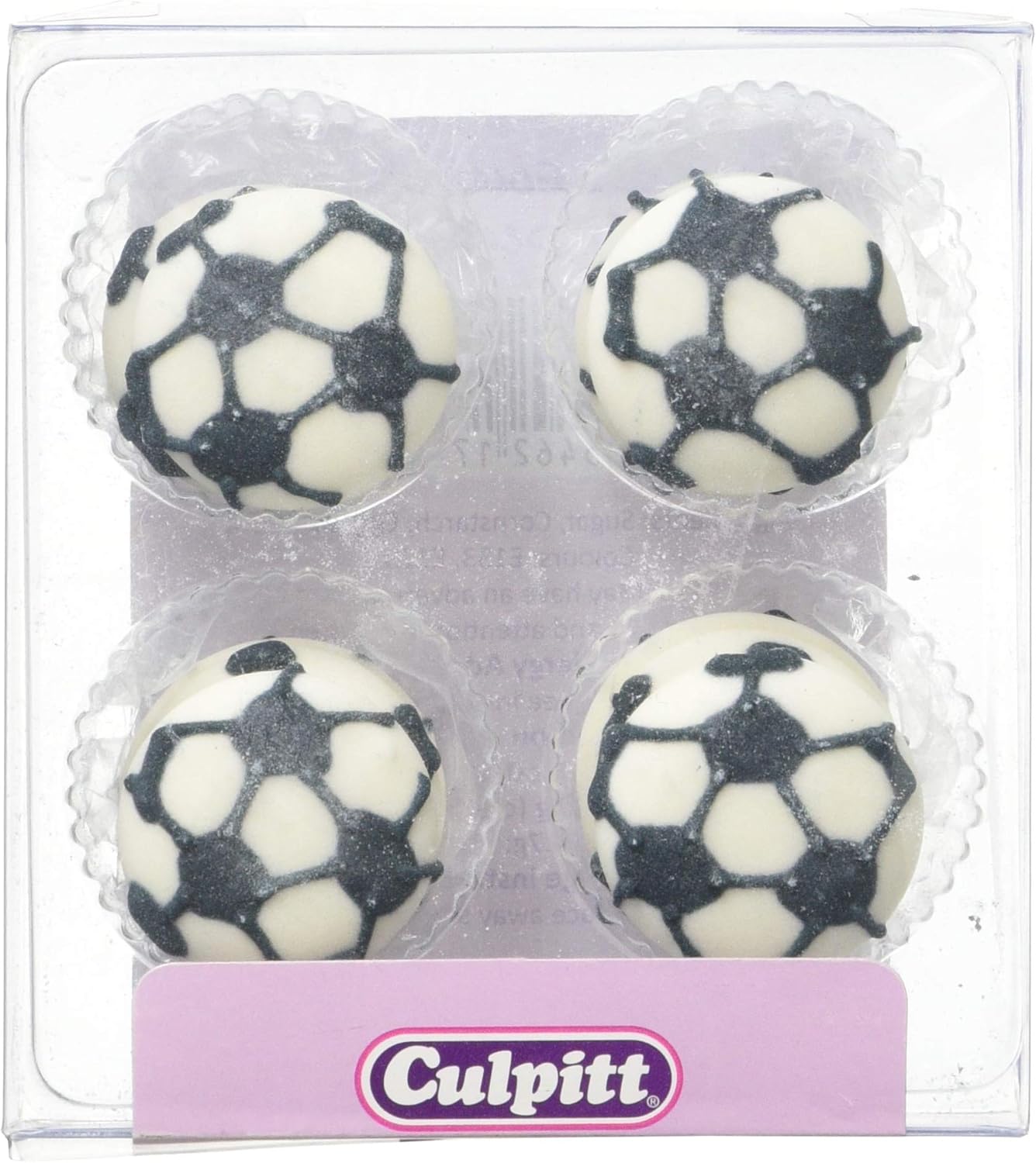 Culpitt – Fußball-Zuckerspritzen, essbare Kuchendekorationen, 12 Stück