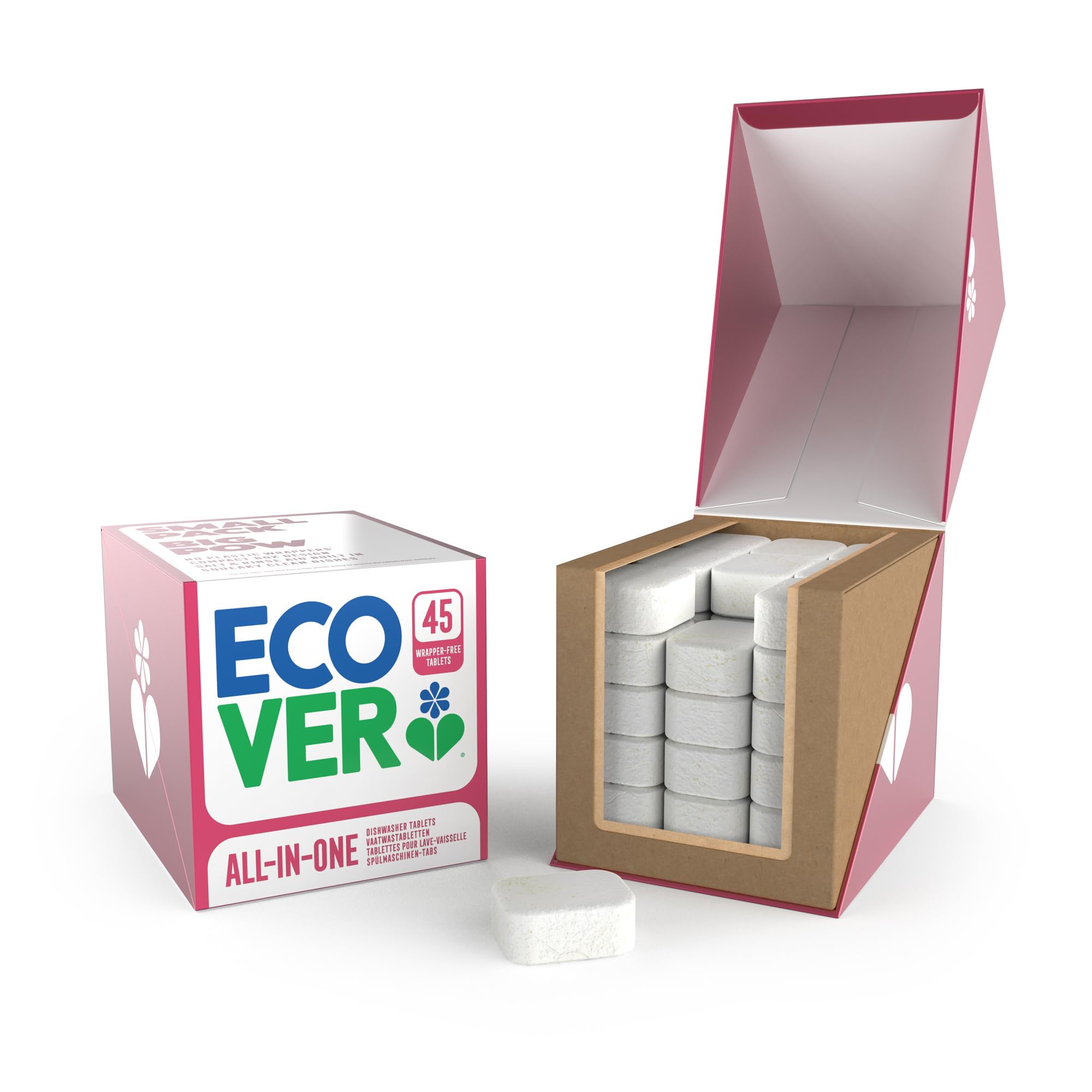 Ecover All-In-One Geschirrspültabs mit Salz und Klarspüler (788 g)
