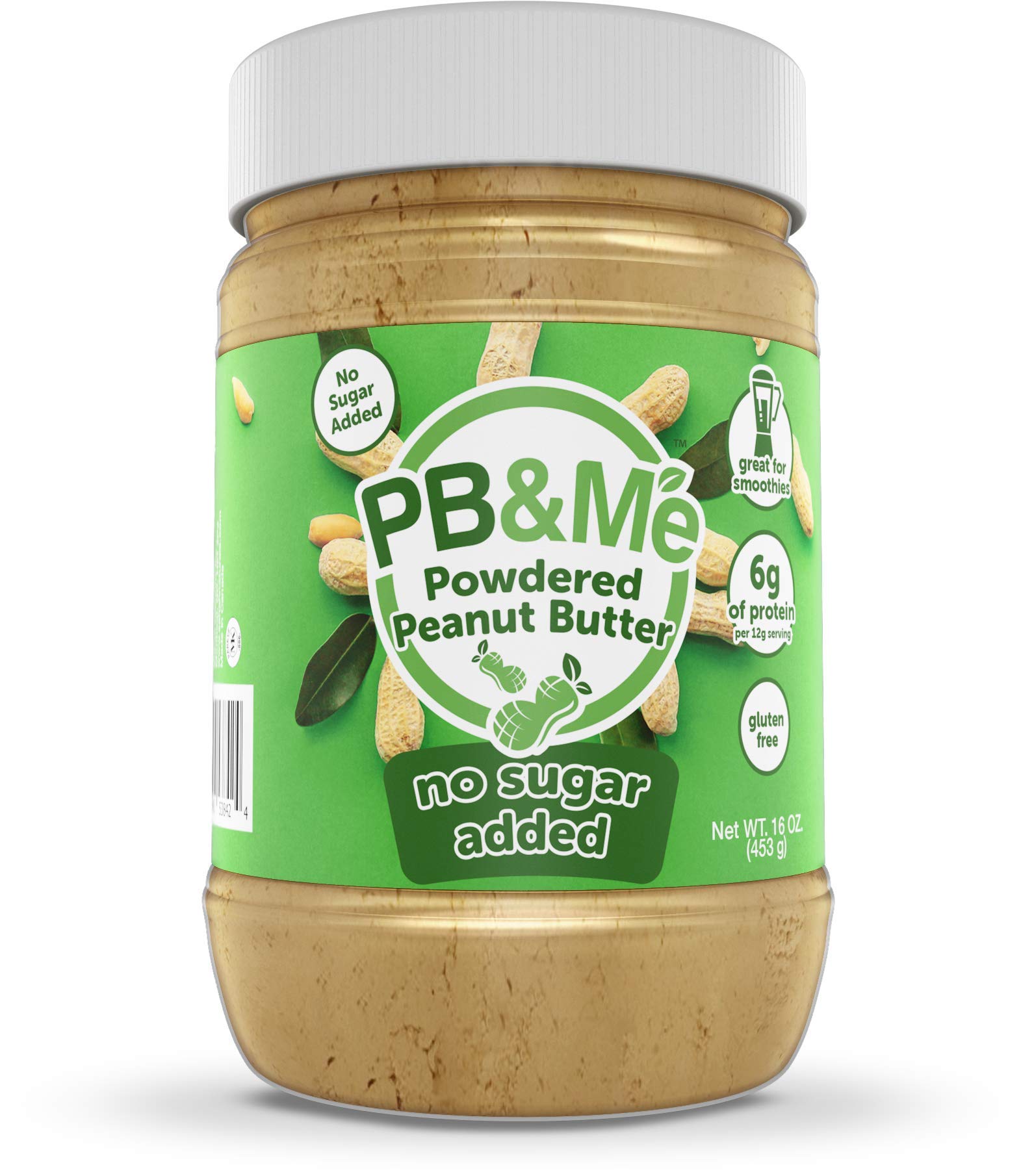 PB&Me Erdnussbutterpulver ohne Zuckerzusatz, 453 g – glutenfrei, gentechnikfrei, vegan