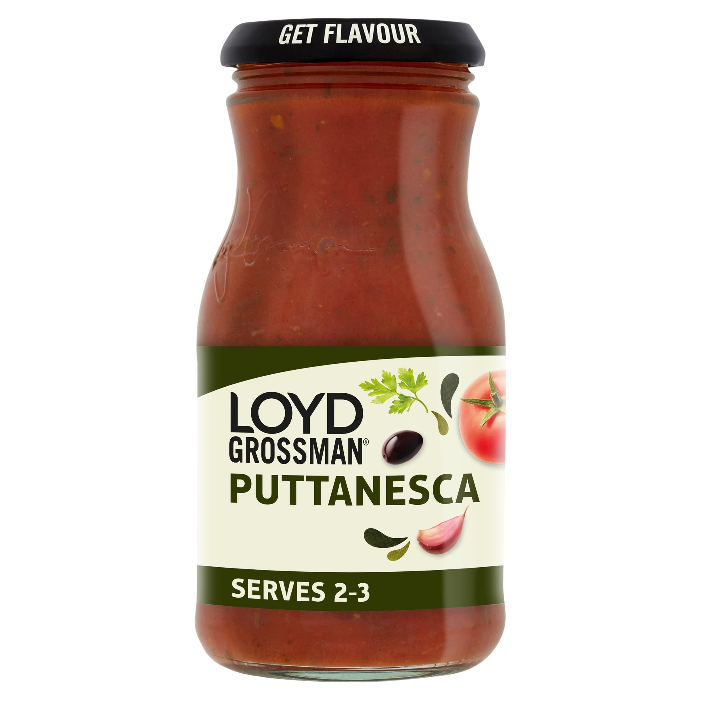 Loyd Grossman – Italienische Puttanesca-Sauce mit Tomaten-Oliven-Sardellen-Aufguss