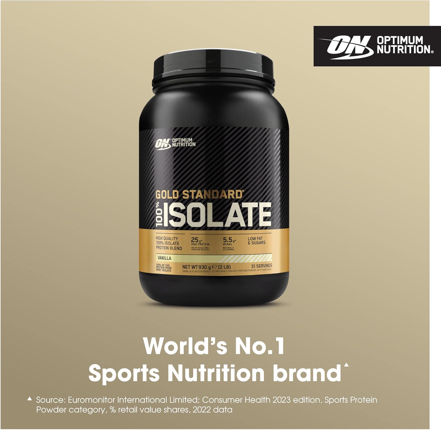 Optimum Nutrition Gold Standard 100 % Isolate Whey Proteinpulver – Proteinreiche Fitnessunterstützung