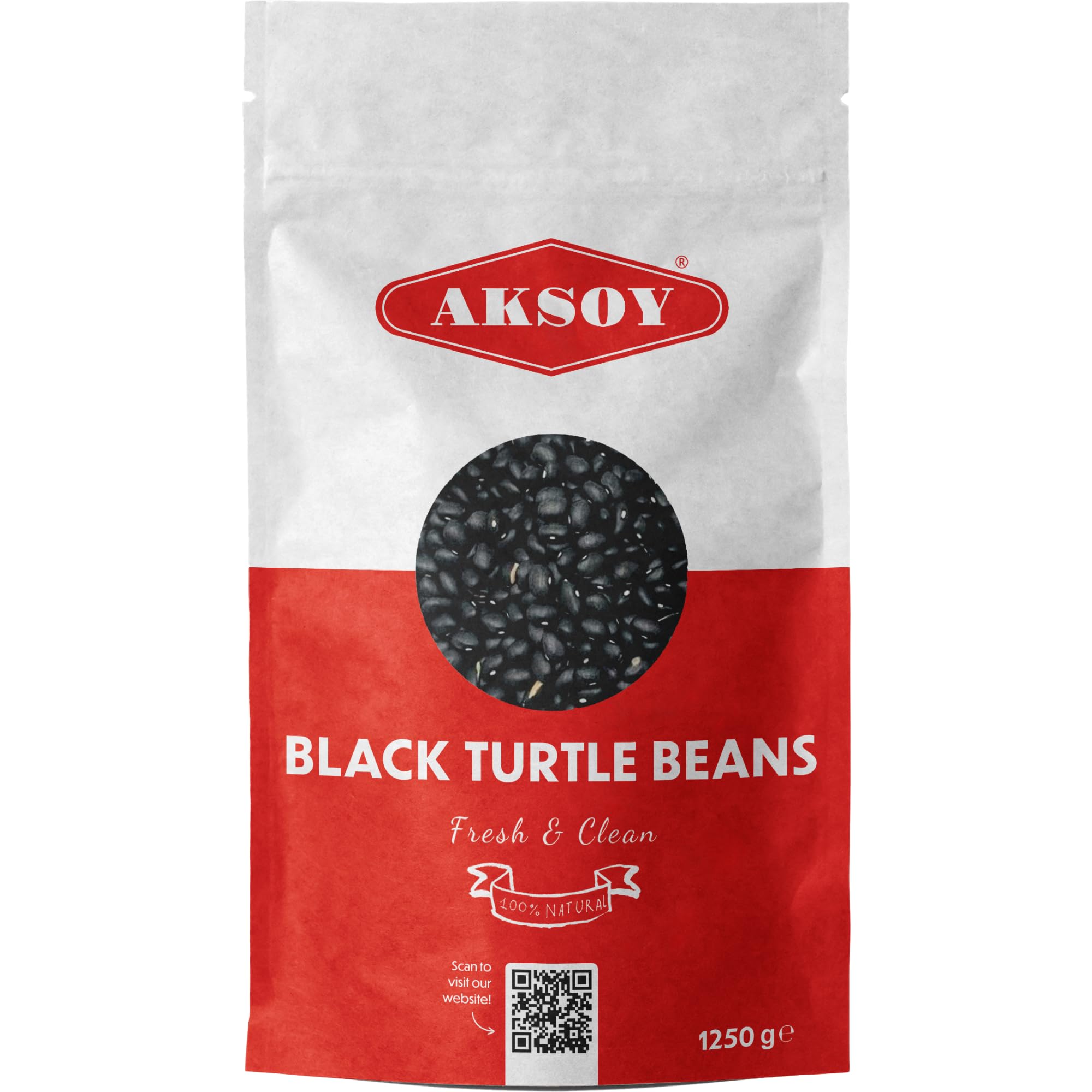 Aksoy Schwarze Schildkrötenbohnen 1250 g | Getrocknete schwarze Bohnen für Suppen, Eintöpfe und Soßen