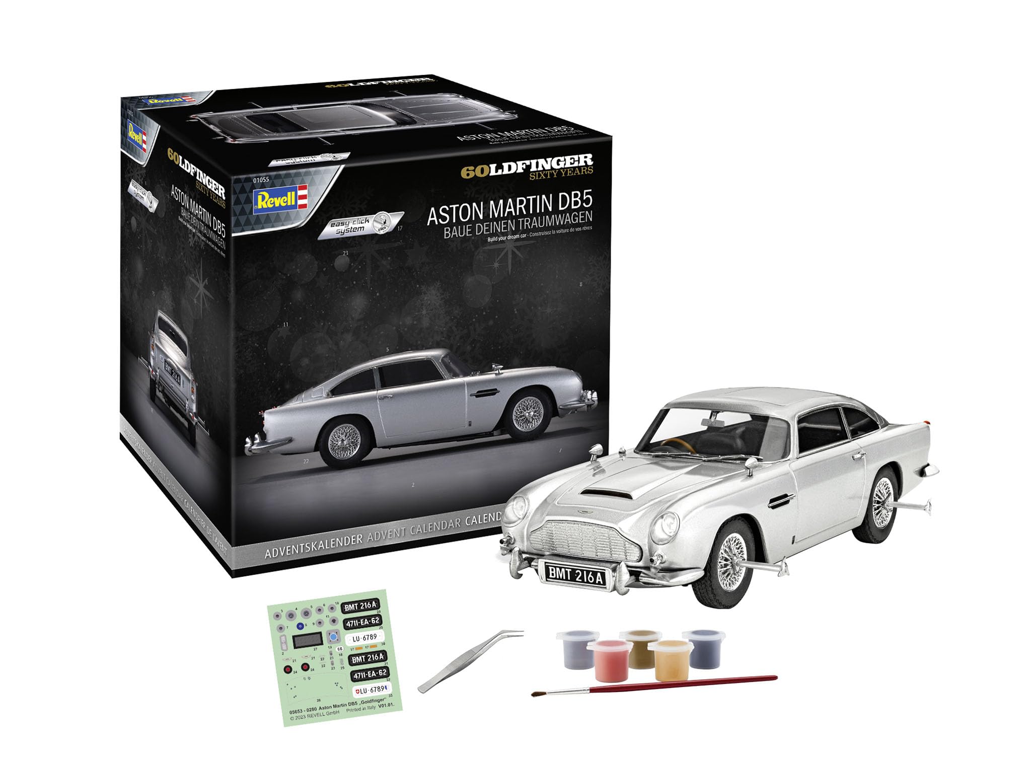 Revell 007 James Bond Aston Martin DB5 Advent Calendar - Easy-Click Model Kit for Ages 10+