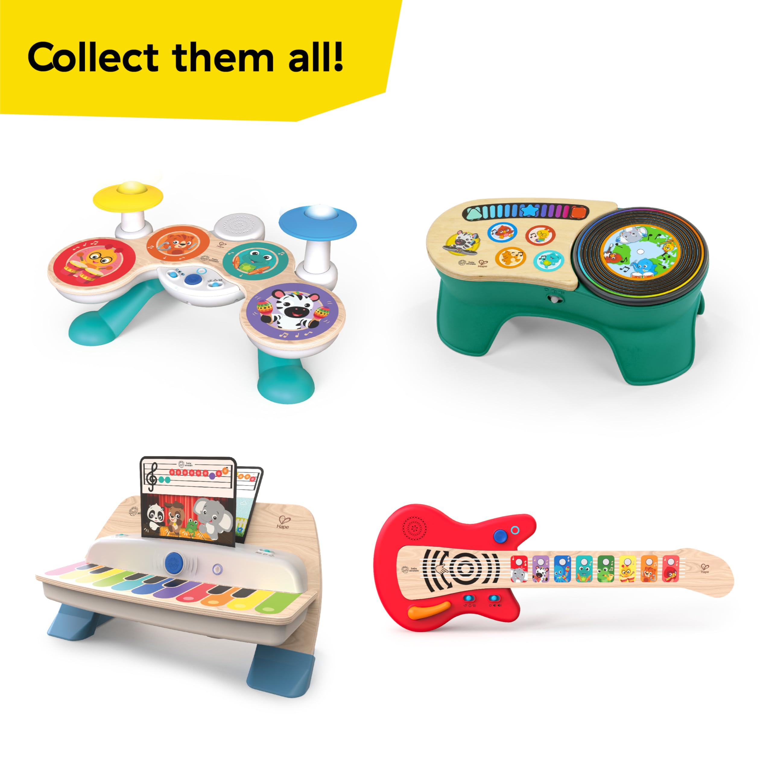 Baby Einstein + Hape DJ Discovery Musikspielzeug-Plattenspieler – Magic Touch für Kinder ab 6 Monaten