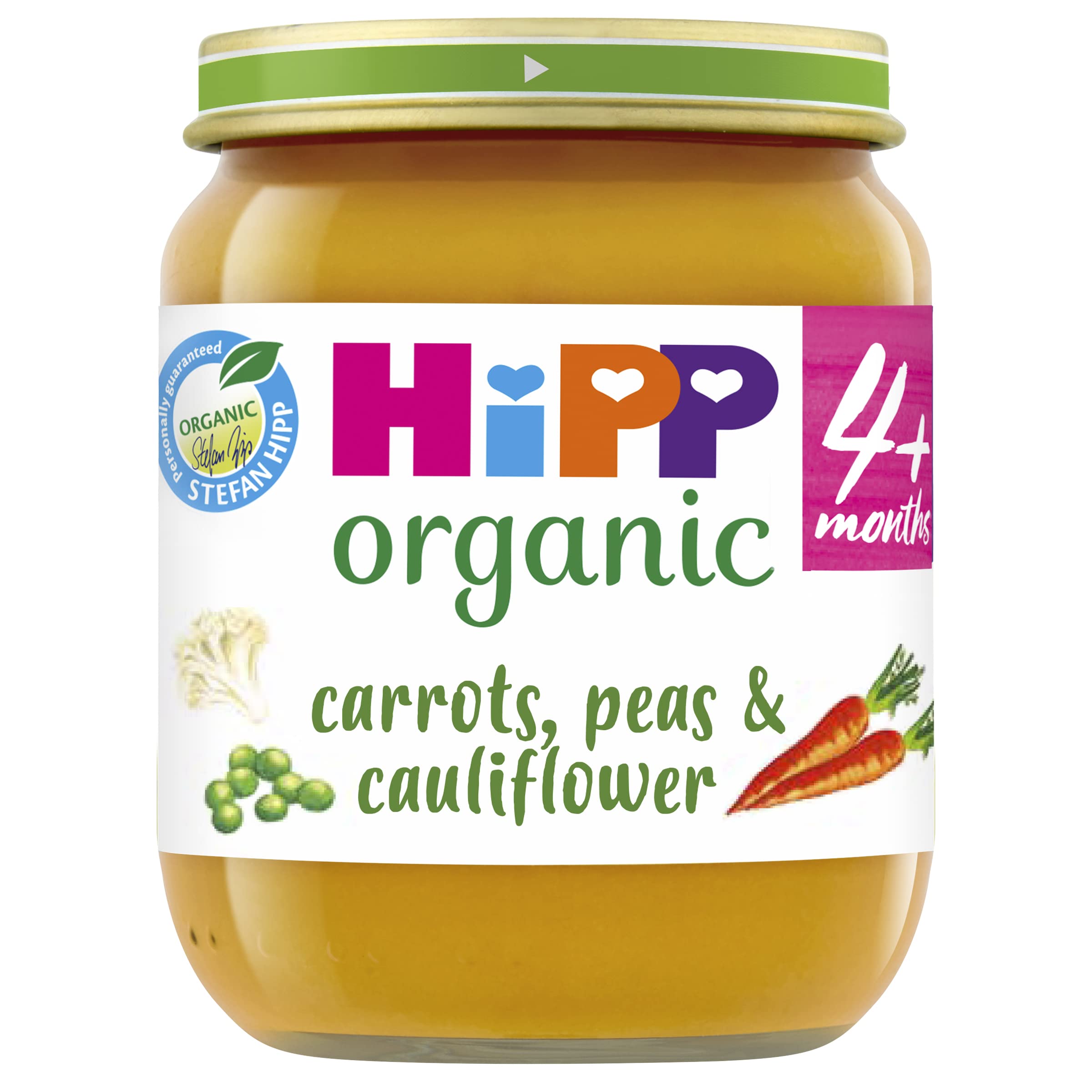 HiPP Bio Karotten, Erbsen & Blumenkohl Babygläschen 4+ Monate 125g (2er Pack)