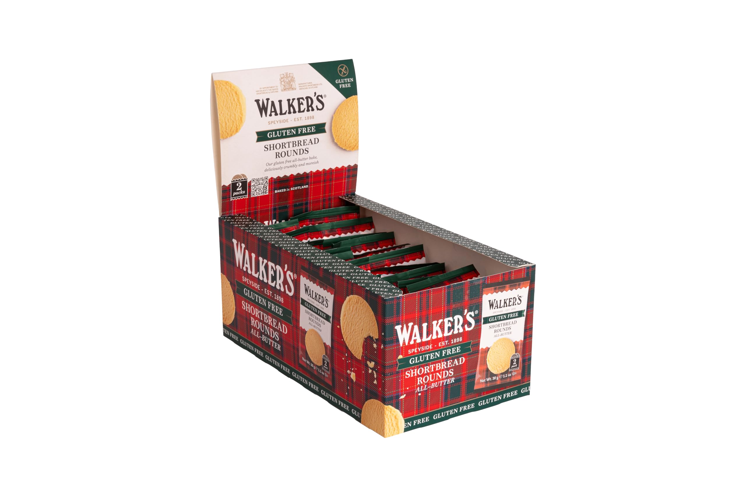 Walker's Shortbread Glutenfreie Rundkekse, traditionelle schottische Kekse mit reiner Butter, 60er-Packung