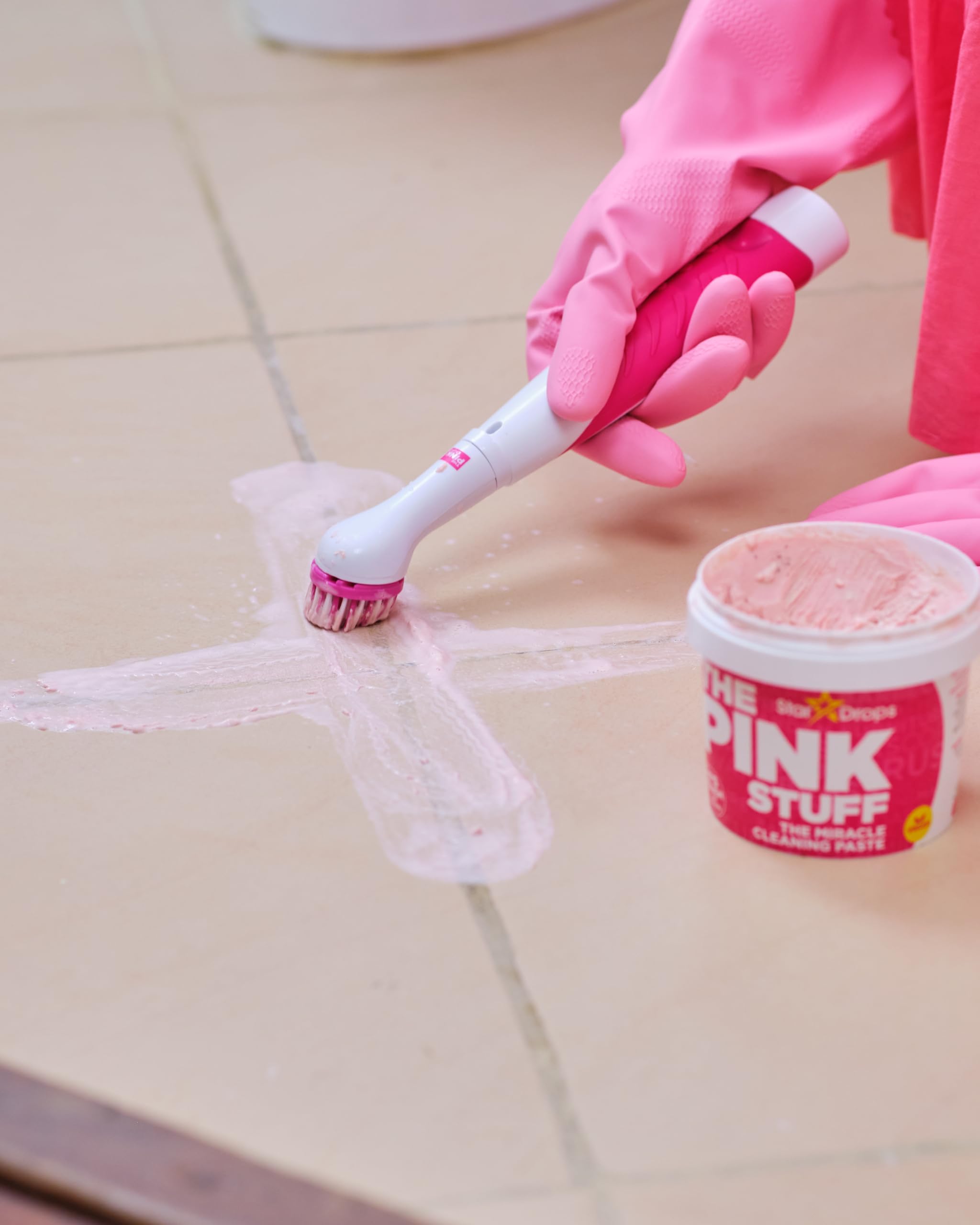 The Pink Stuff – Miracle Scrubber Kit mit 4 Bürstenköpfen – Elektrisches Reinigungswerkzeug