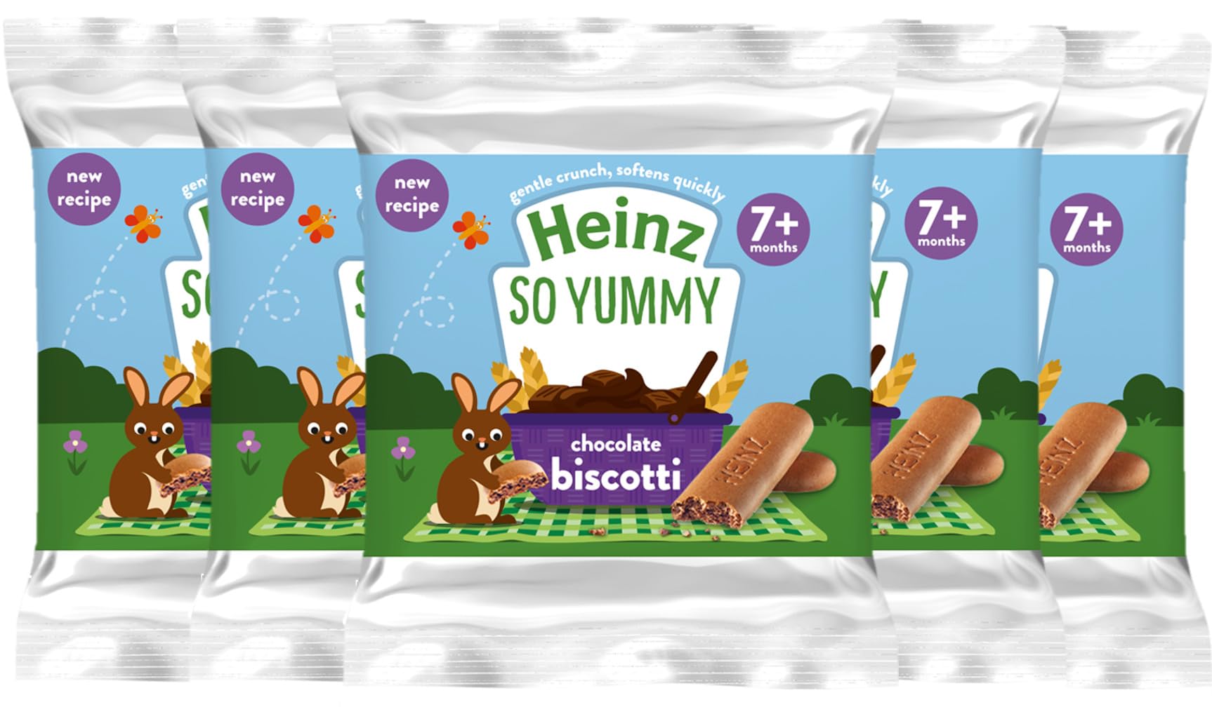 Heinz So Yummy Chocolate Biscotti Babynahrungssnacks für 7+ Monate – 6 x 60 g