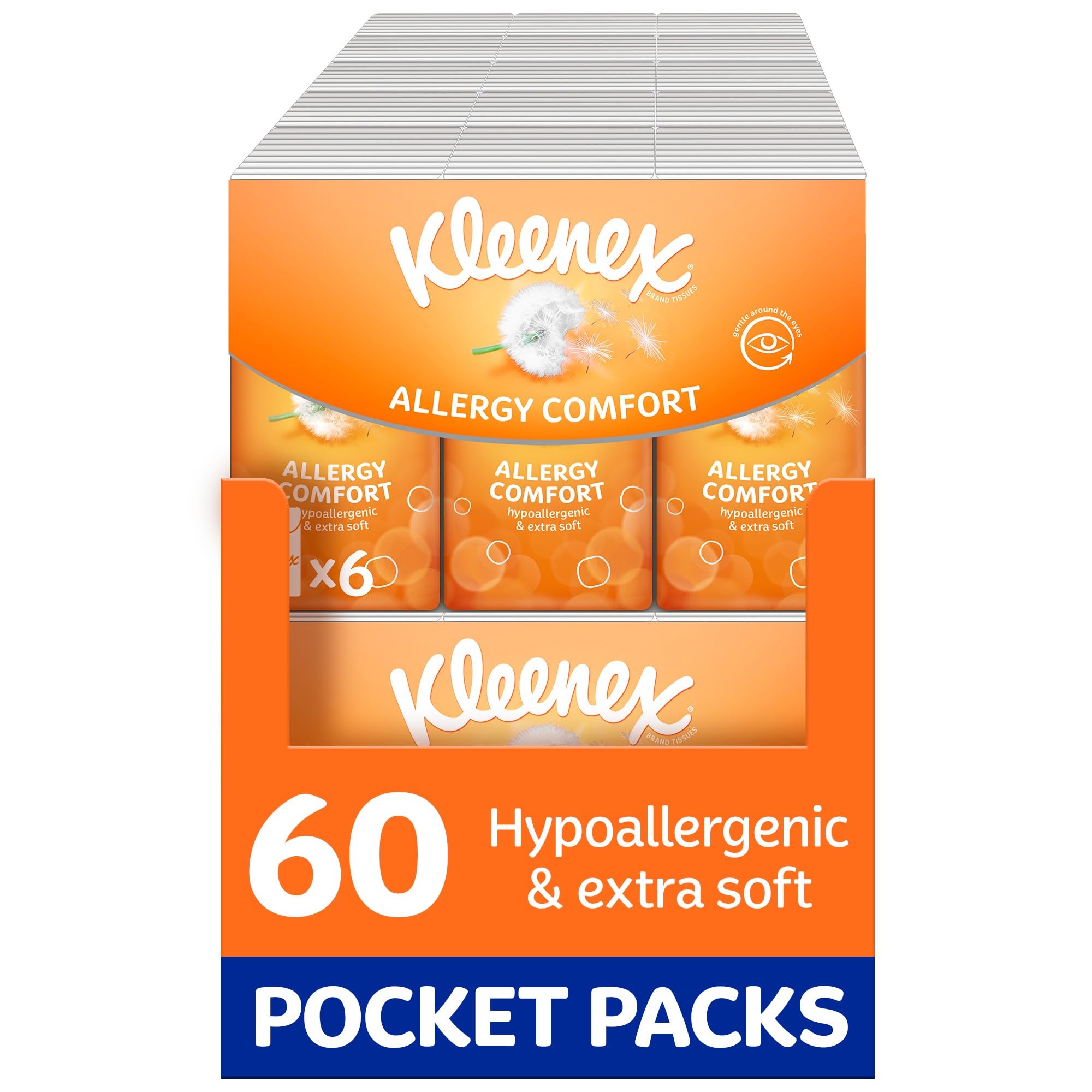 Kleenex - Allergy Comfort Pocket Pack Tissues (9 Count x 6 Packs)