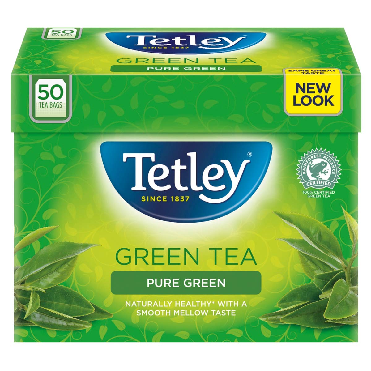Tetley Pure Green Tea – 50 Beutel, natürlich weicher und milder Grüntee
