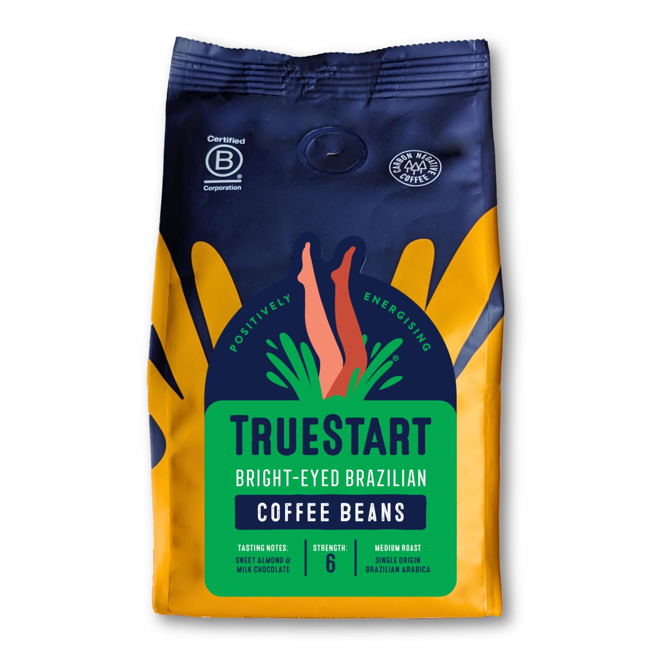 TrueStart Kaffeebohnen Bright-Eyed Brazilian 200g – Mykotoxinfrei, Single Origin, Mittlere Röstung