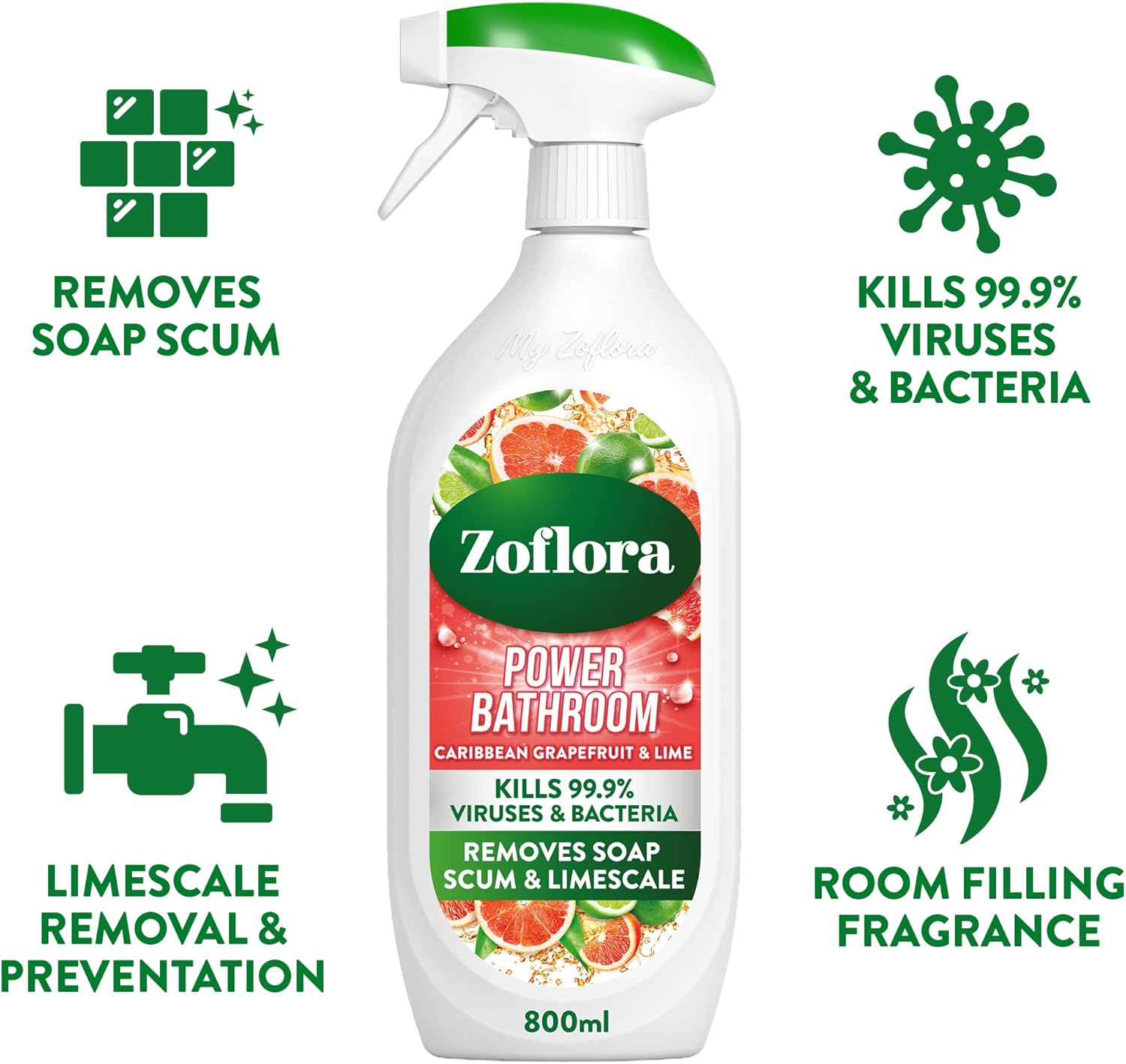 Zoflora Caribbean Grapefruit & Lime Power Badreiniger 800ml