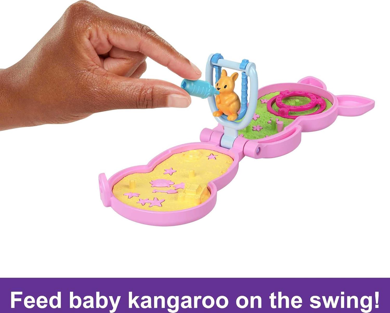 Polly Pocket Mama und Joey Känguru-Handtasche, 2-in-1-Kompaktspielset, ab 4 Jahren