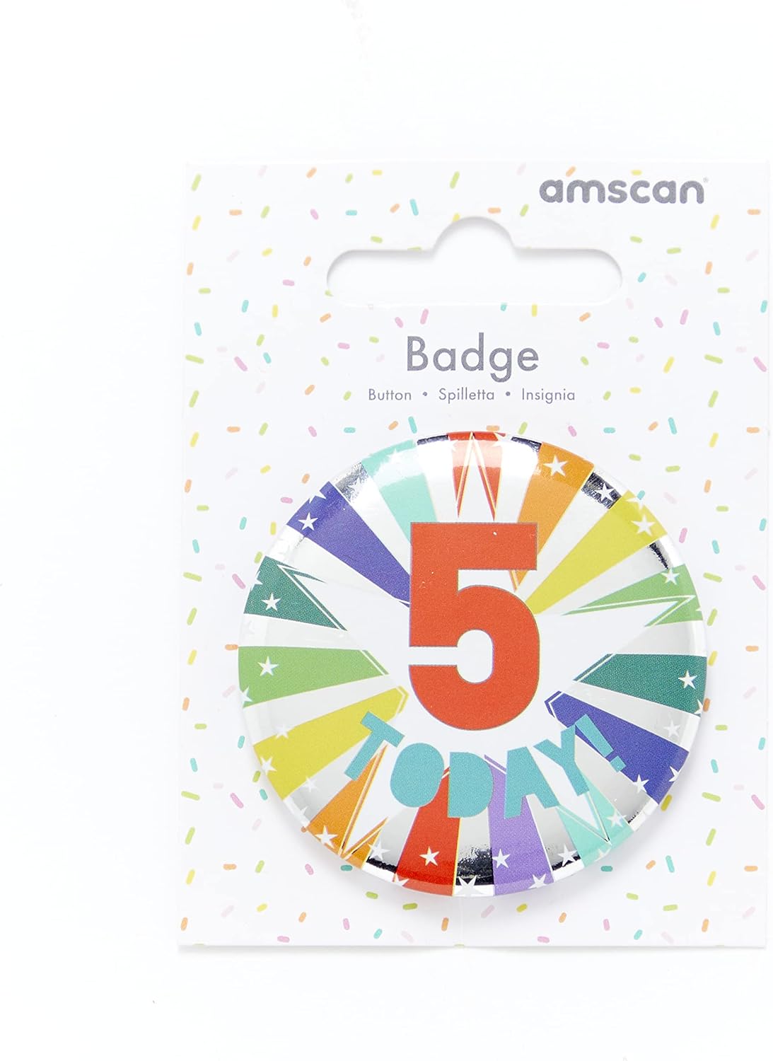 amscan 5 TODAY Geburtstagsabzeichen, mehrfarbig, Stern-Design