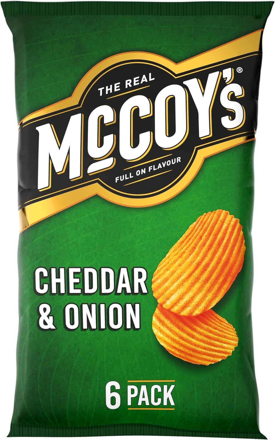 McCoys Cheddar & Onion Crisps 25 g (6er-Pack) – Kultige Rillen, unverwechselbarer Crunch
