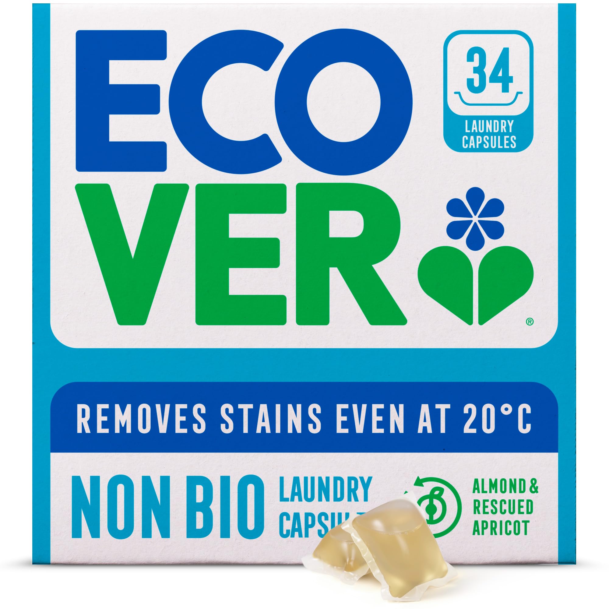 Ecover Non-Bio Waschkapseln - Waschmitteltabletten für empfindliche Haut
