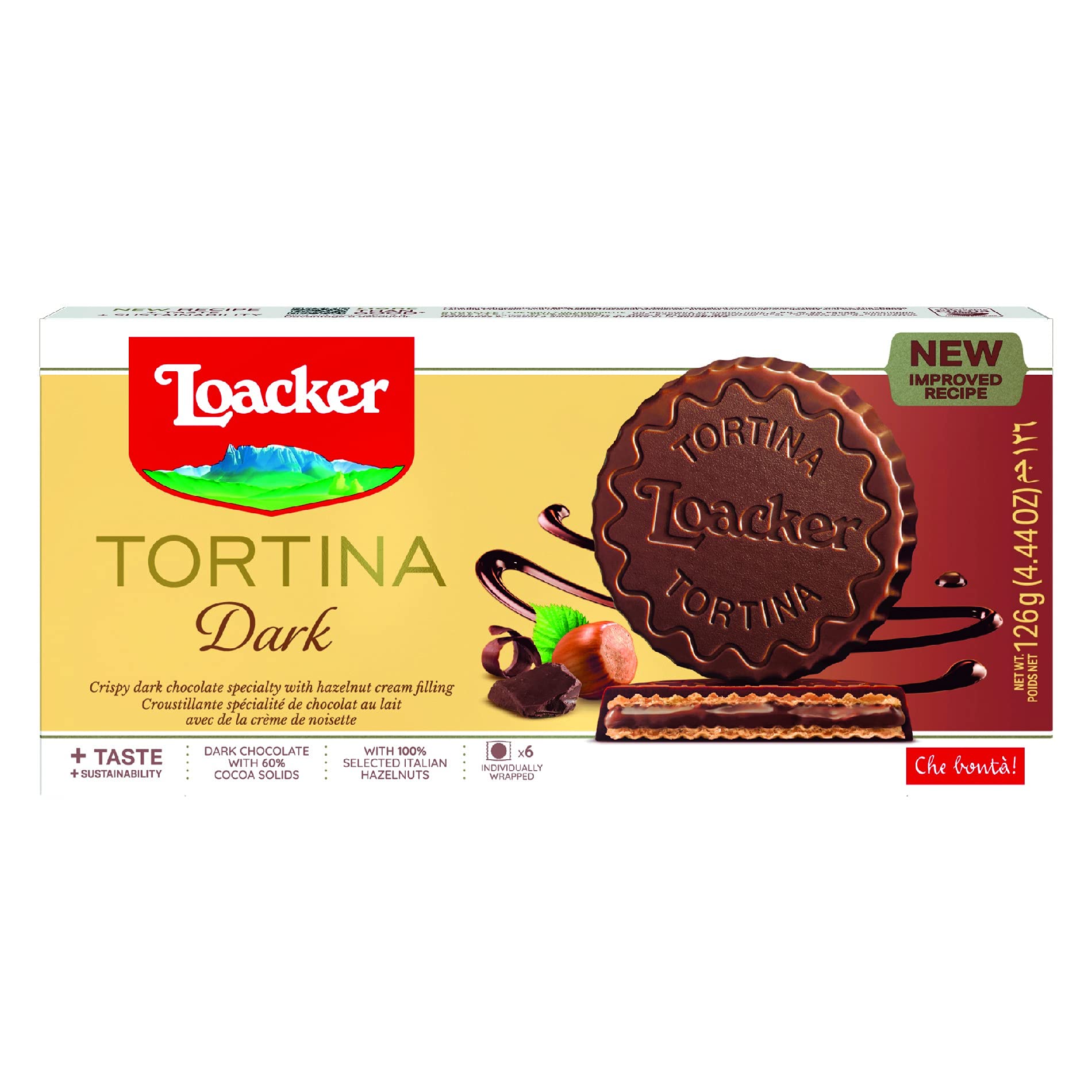 Loacker Dunkle Tortina Waffeln, 125 g