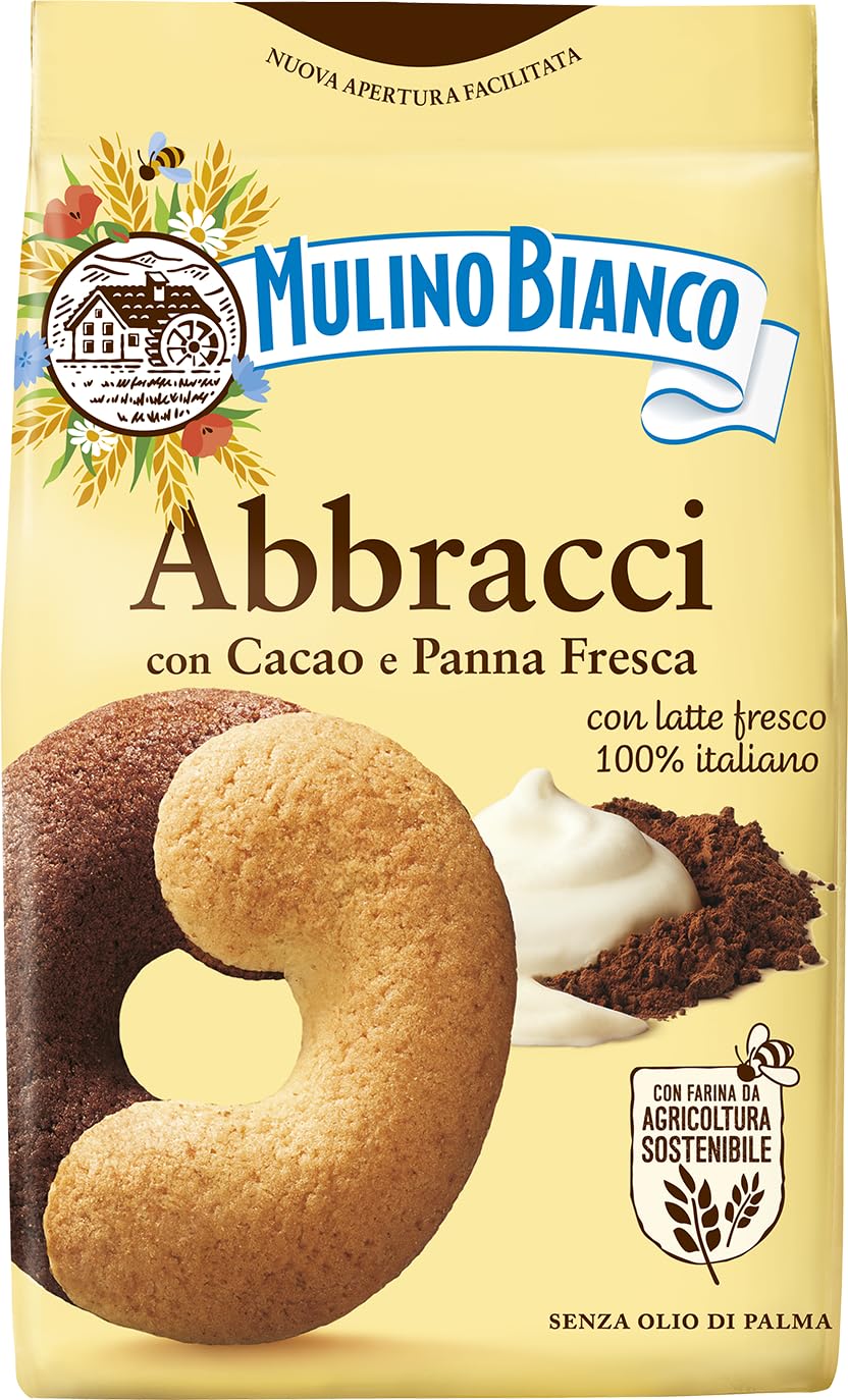 Mulino Bianco Abbracci Kekse mit Sahne- und Kakaofüllung, 350 g