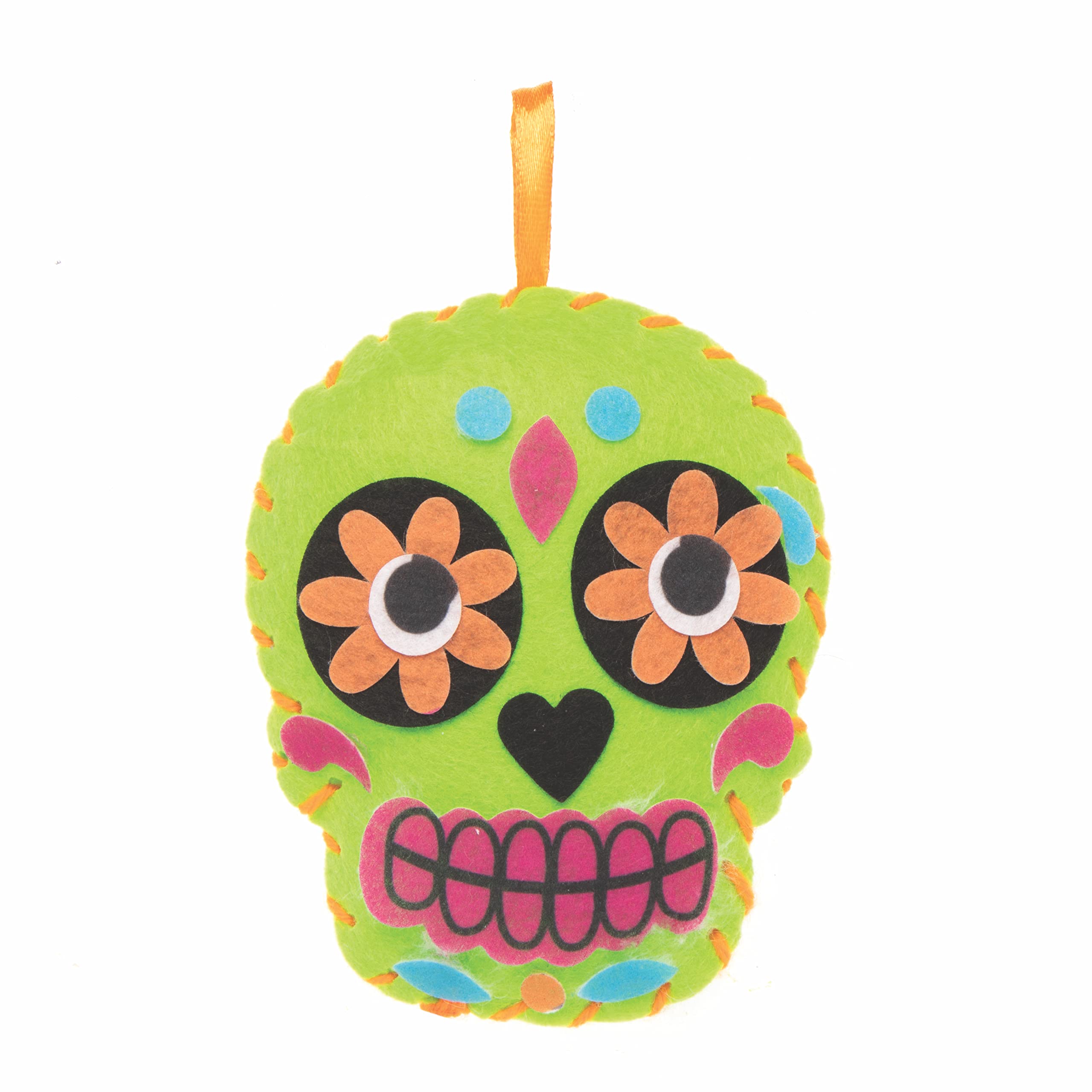 Baker Ross Day of the Dead Sewing Kits - Pack of 3, Arts & Crafts Sewing Set for Kids