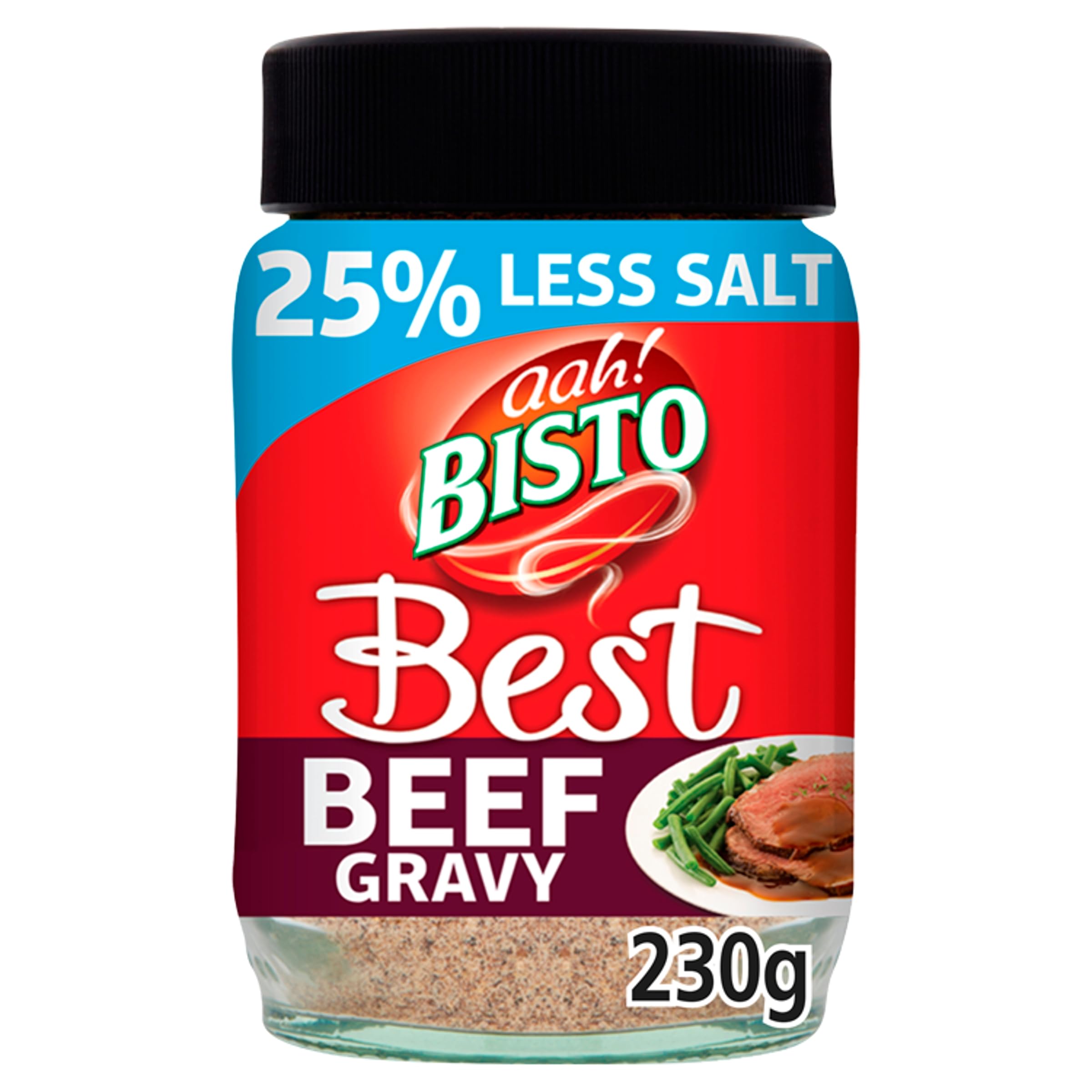 Bisto Best Rindfleischsoßengranulat mit reduziertem Salzgehalt, hergestellt mit echtem Fleischsaft, 230 g