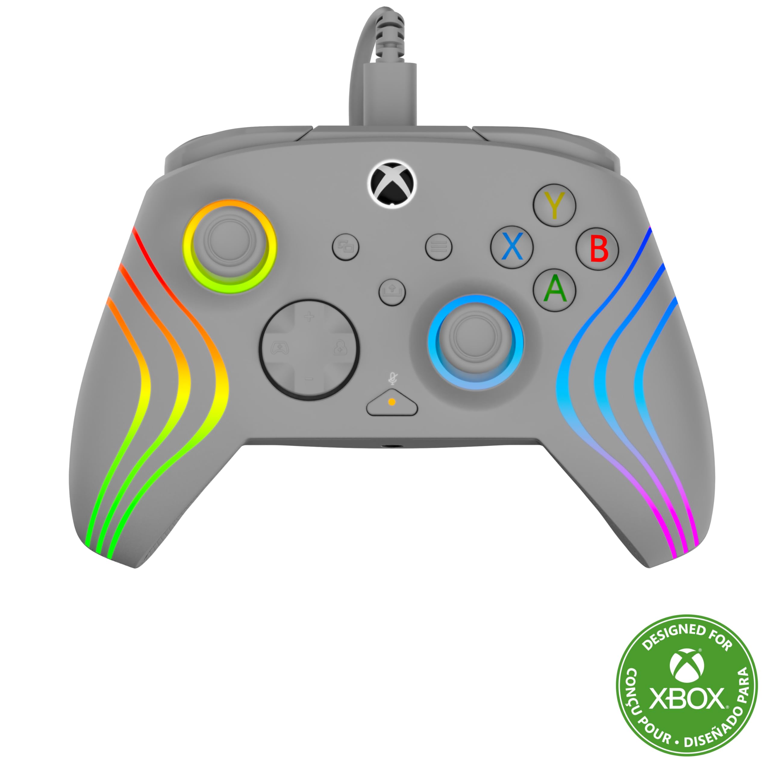Turtle Beach Afterglow Wave Grauer kabelgebundener RGB-Gaming-Controller für Xbox & PC