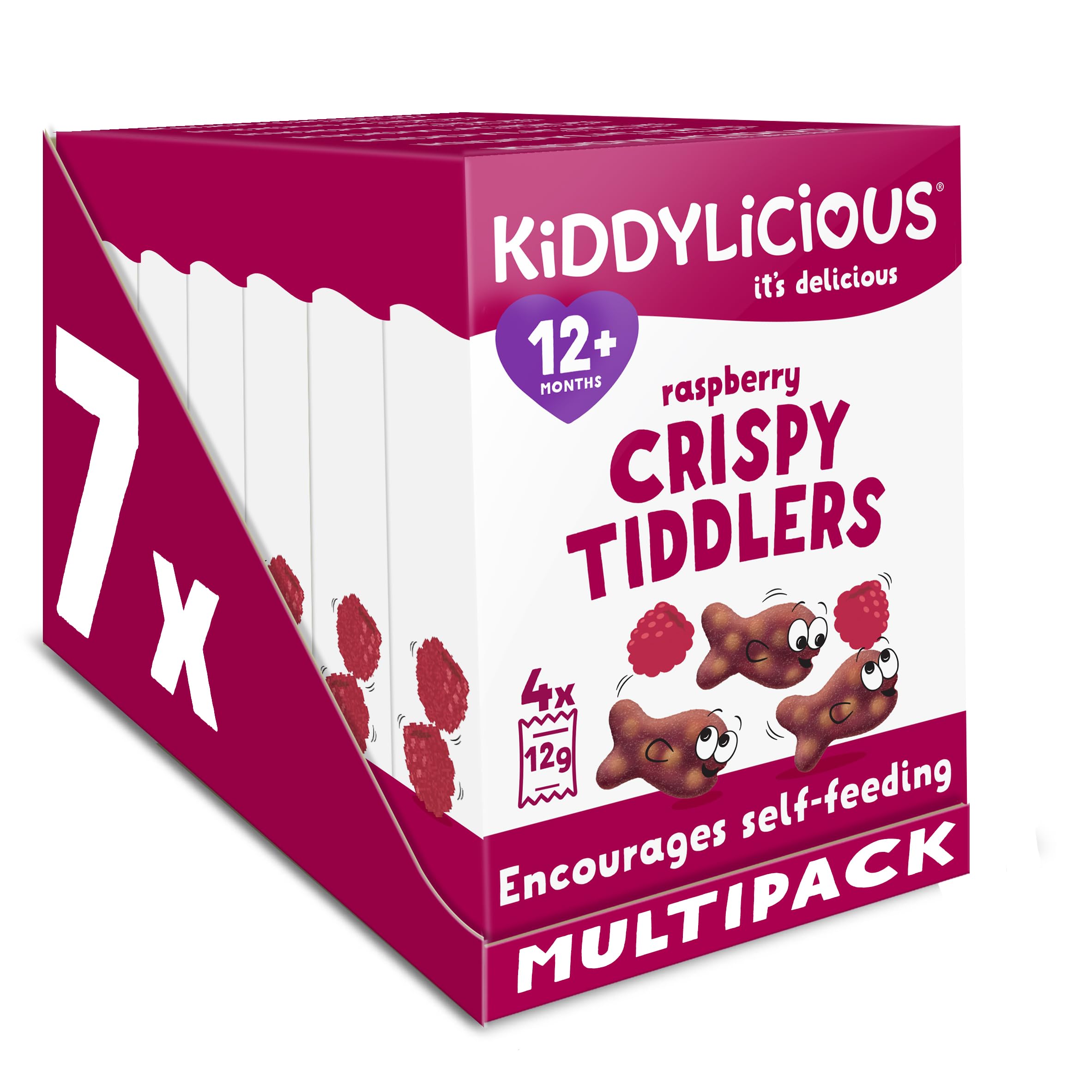Kiddylicious Crispy Tiddlers Himbeere – Kindersnack mit echten Früchten, 510 g