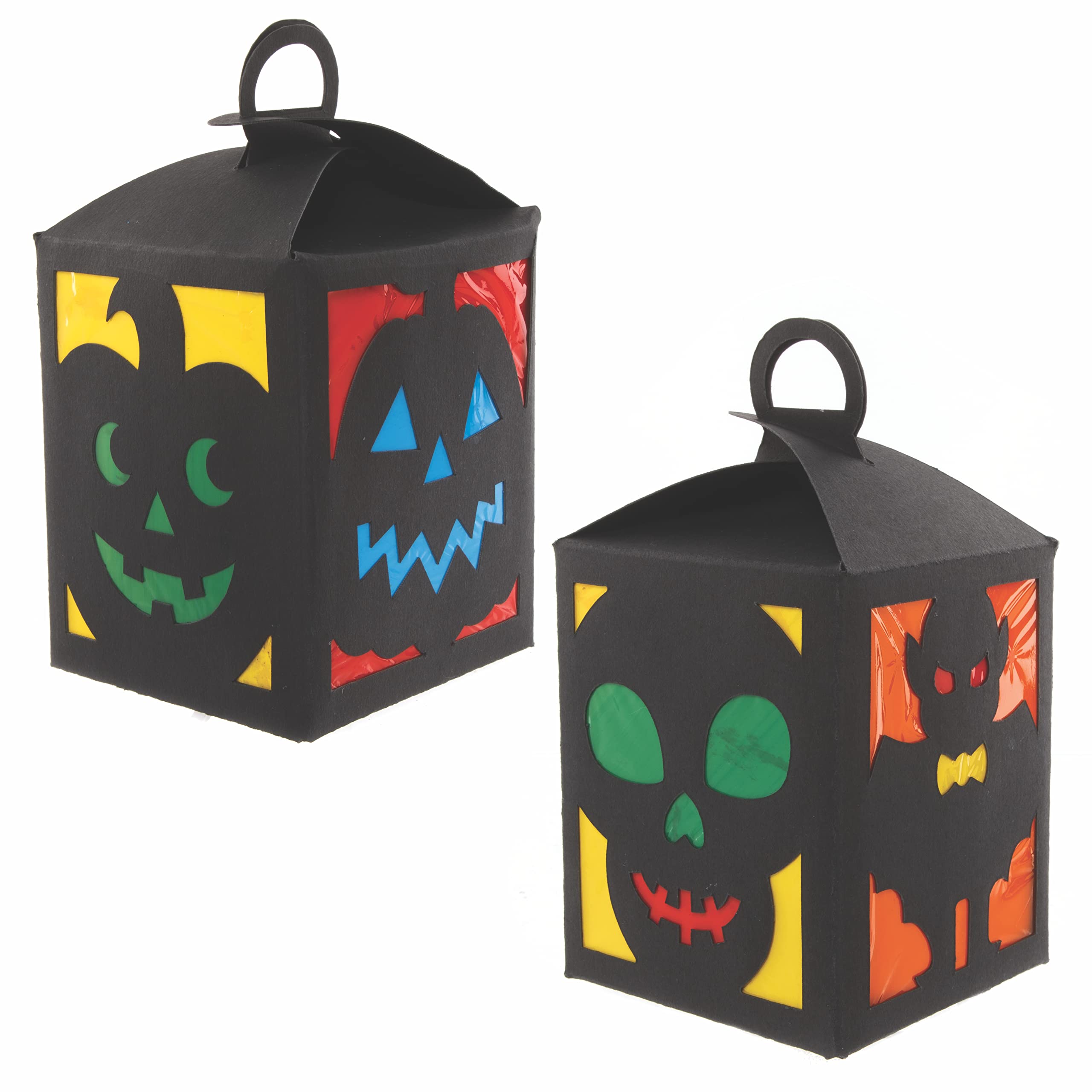 Baker Ross FE767 Halloween Lantern Craft Kit - Pack of 4, 3D Paper Arts and Crafts for Kids
