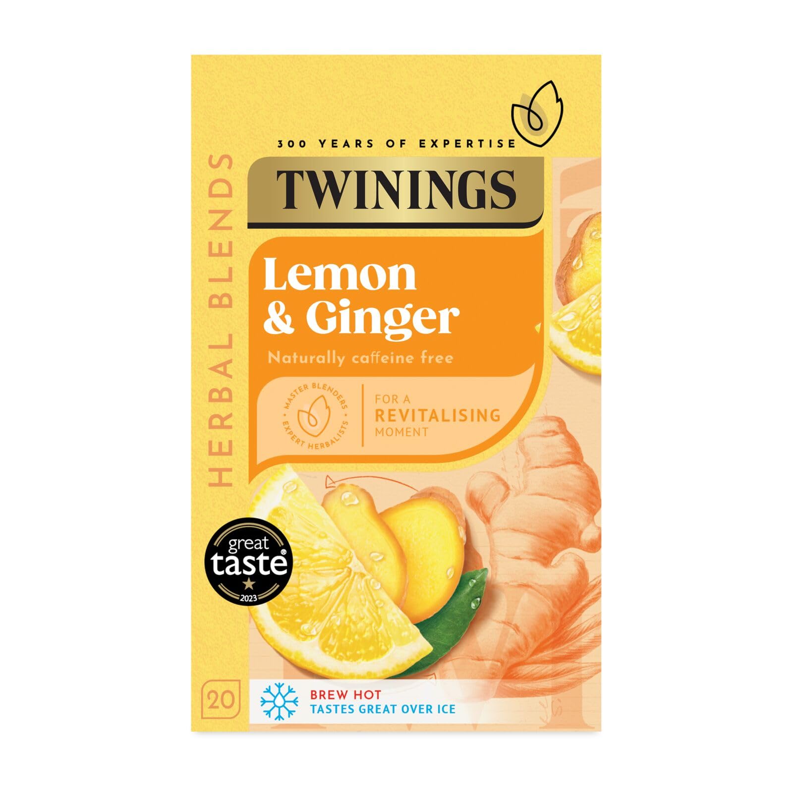 Twinings Tee mit Zitronen- und Ingwergeschmack – 80 biologisch abbaubare Beutel