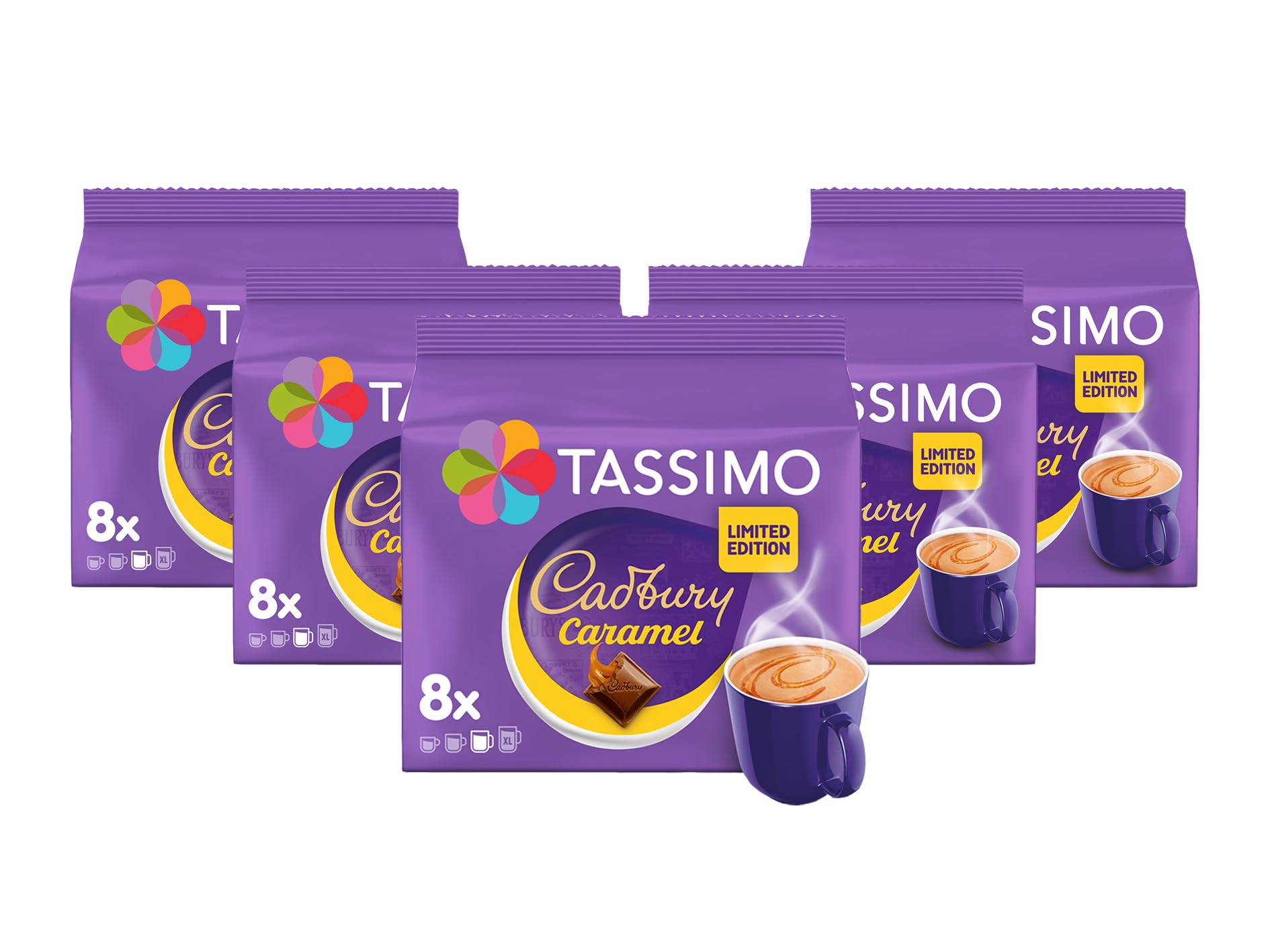 Tassimo Cadbury Caramel Heiße Schokolade Pads - Limitierte Auflage 40er-Pack (5 x 8)