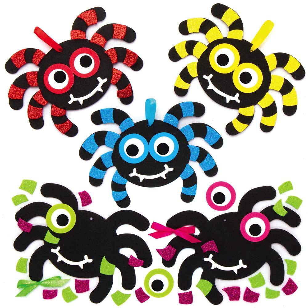 Baker Ross Spinnen-Mix-and-Match-Halloween-Dekorations-Bastelset – 8 Stück