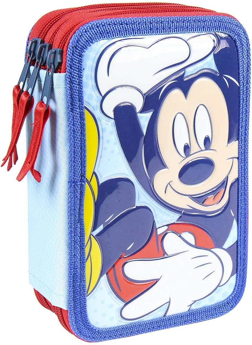 Cerdá Mickey Mouse Federmäppchen mit drei Fächern (CRD-2100003041)