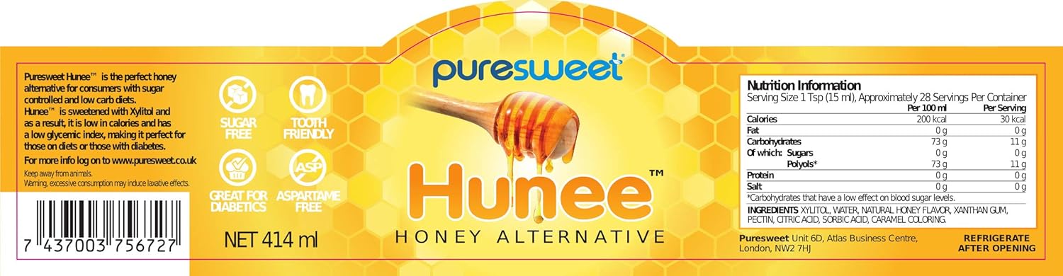 Puresweet Hunee® 100 % natürliche Honigalternative 414 ml | Zuckerfrei, vegan, ketofreundlich