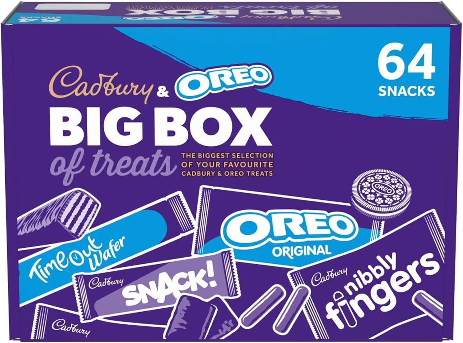 Cadbury & OREO Big Box of Treats – 64 verschiedene Pralinen und Snacks, 1618 g