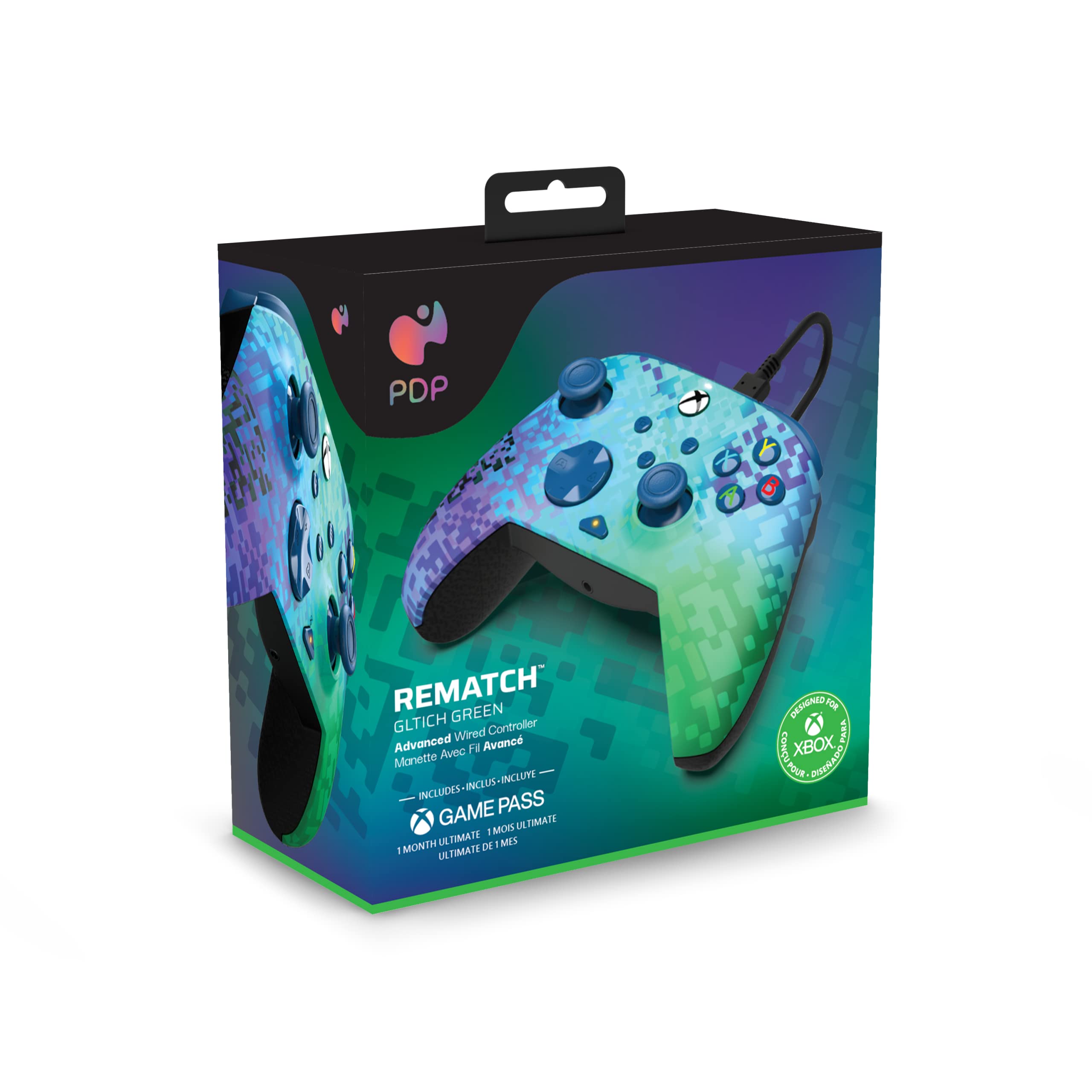 PDP REMATCH Advanced Wired Controller – Glitch Green für Xbox Series X|S, Xbox One