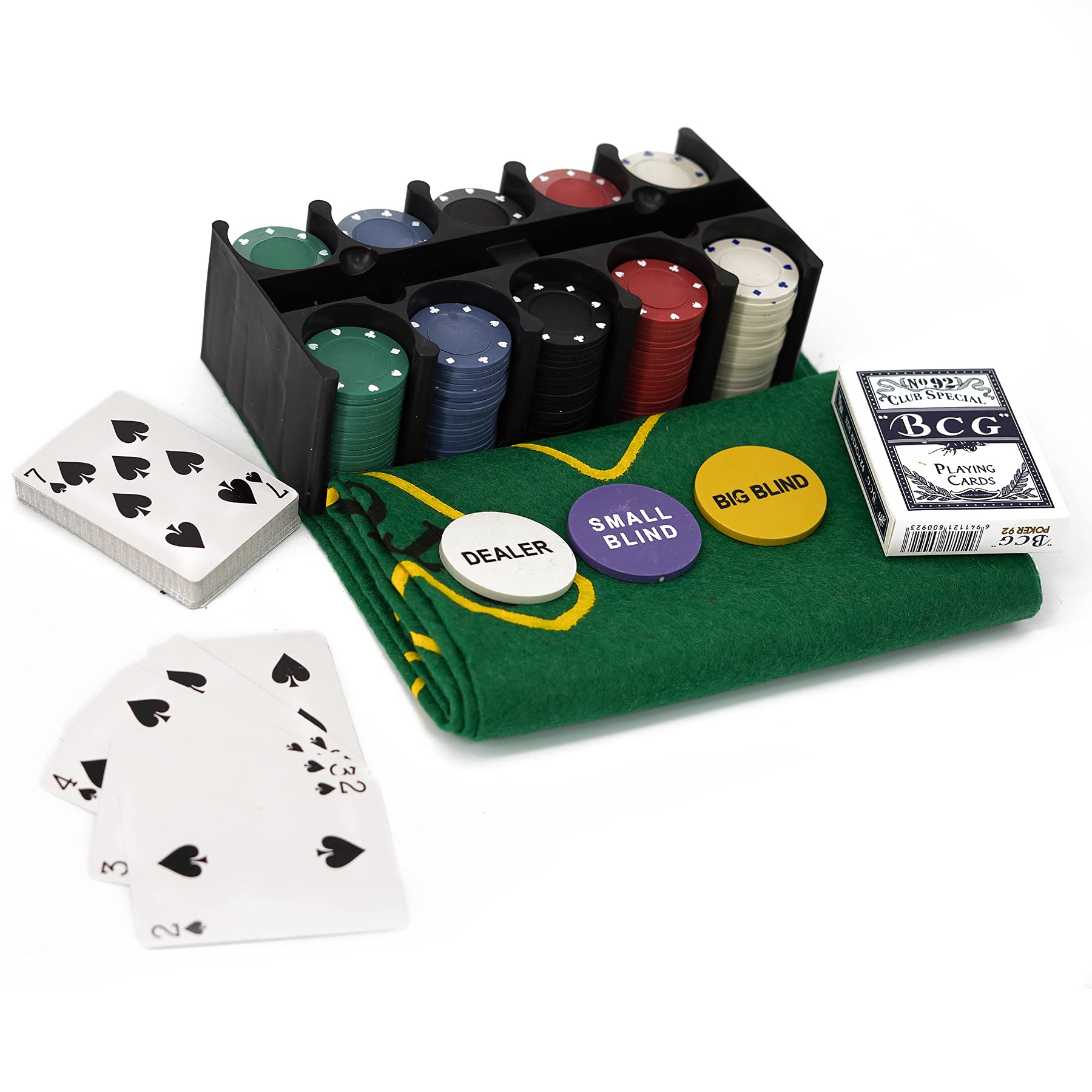 Tanness 200-teiliges Casino-Pokerset mit Chips, Karten und Spielmatte für Texas Hold'em und Blackjack