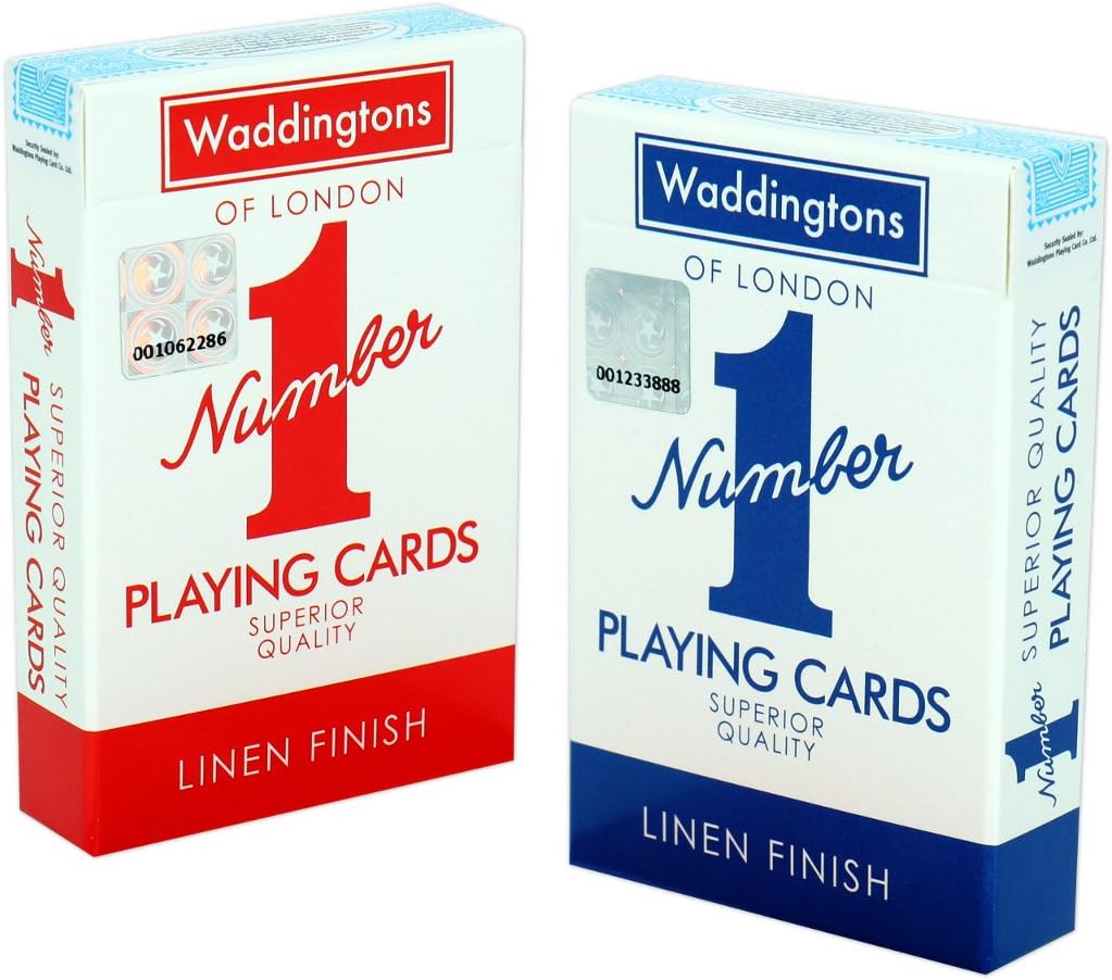 Waddingtons Spielkarten Nummer 1, klassisch, Rot und Blau, Doppelpack