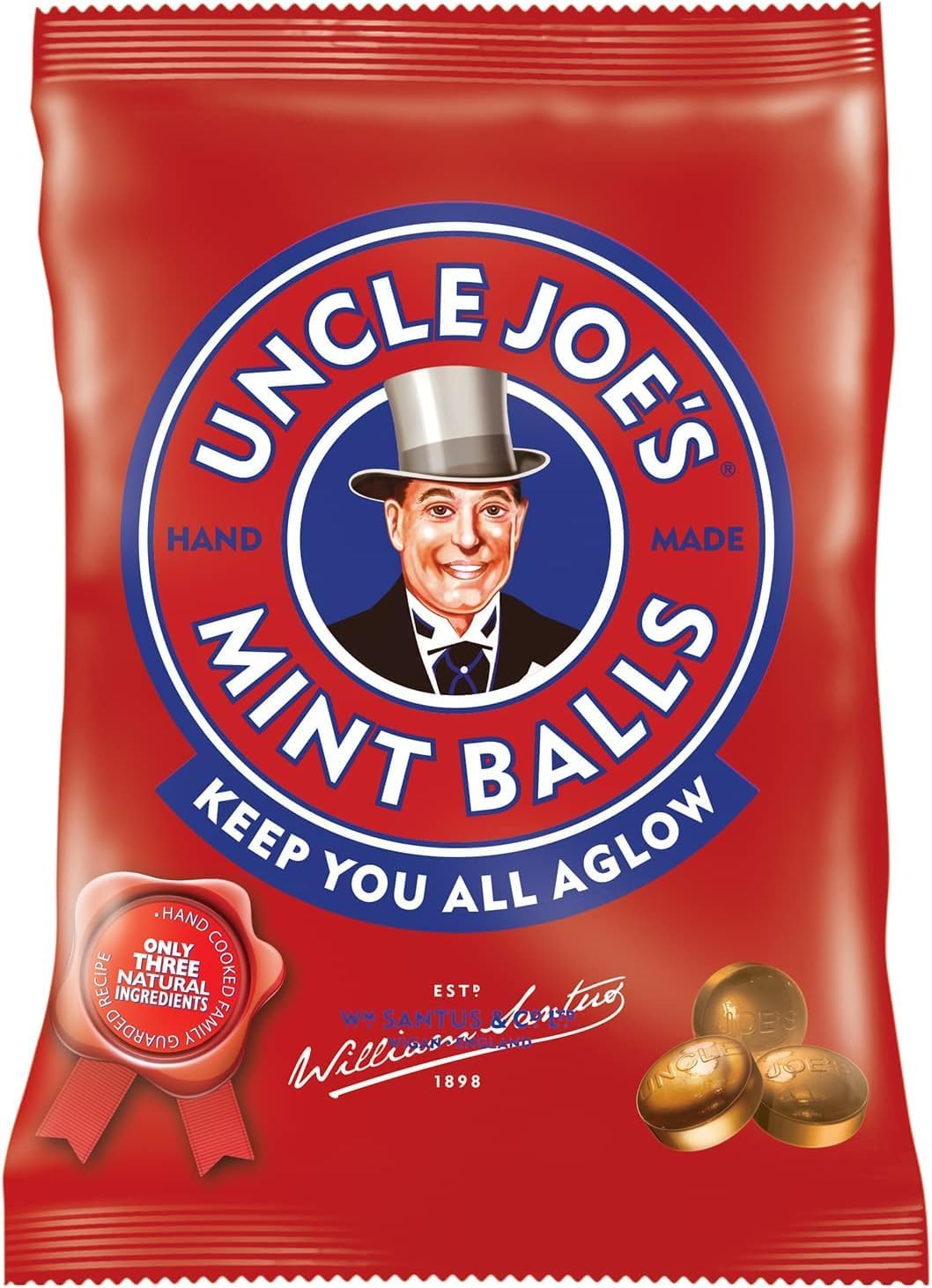 Uncle Joe's Mint Balls 90g Beutel - Traditionelle englische Minzbonbons
