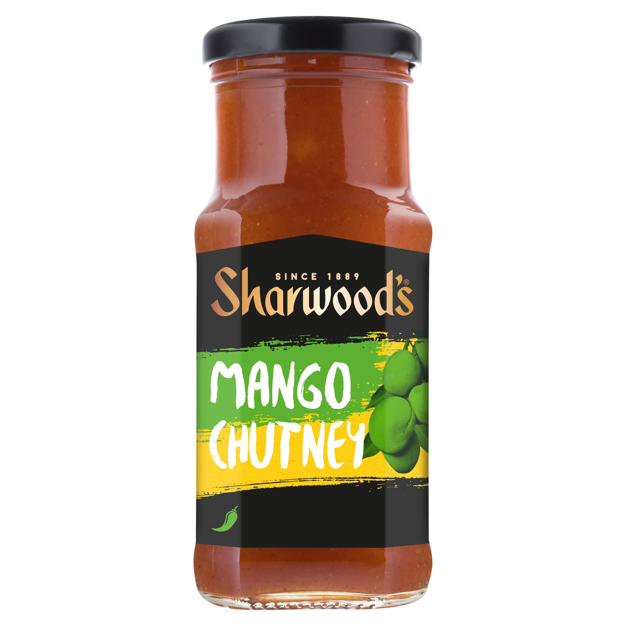 Sharwood's Indian Green Label Mango-Chutney – Süß & Scharf, 530-g-Glas