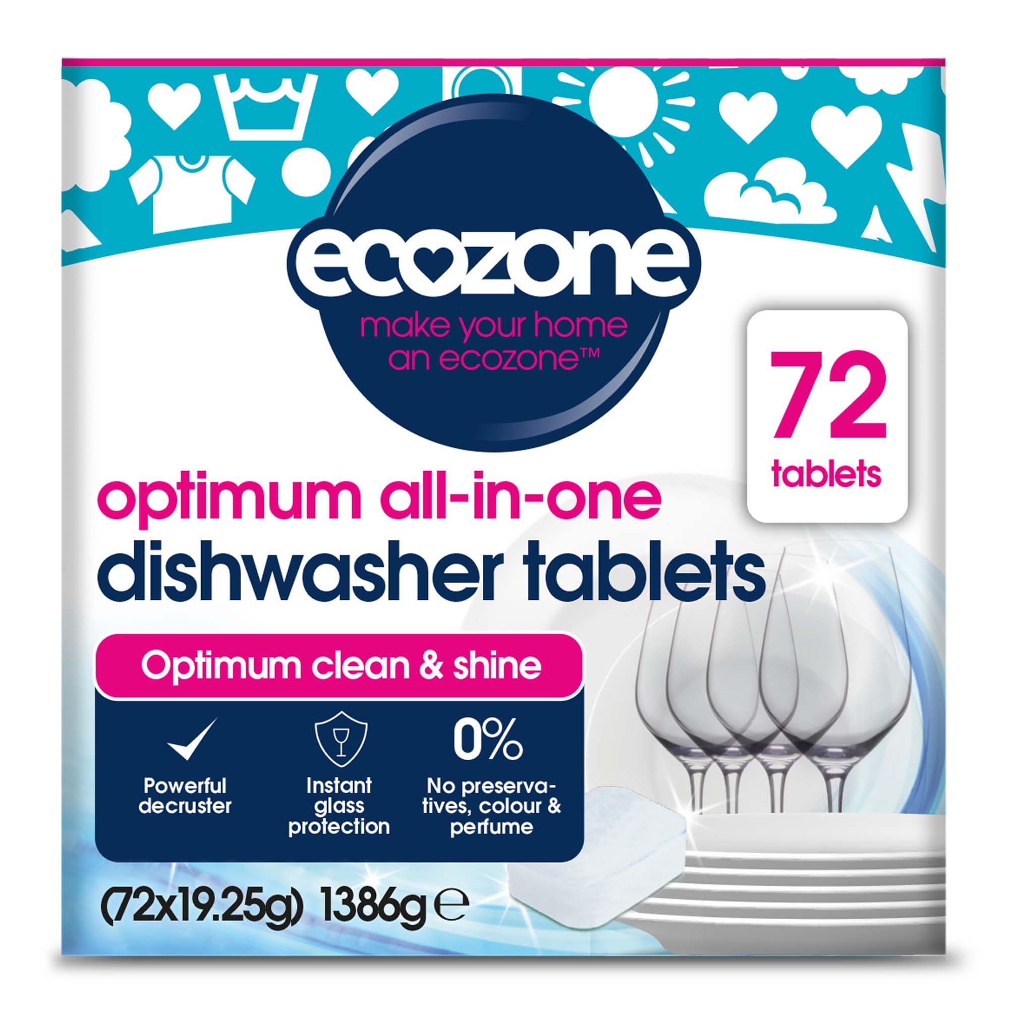 Ecozone - Optimum All-in-One Geschirrspültabs, 72er-Pack